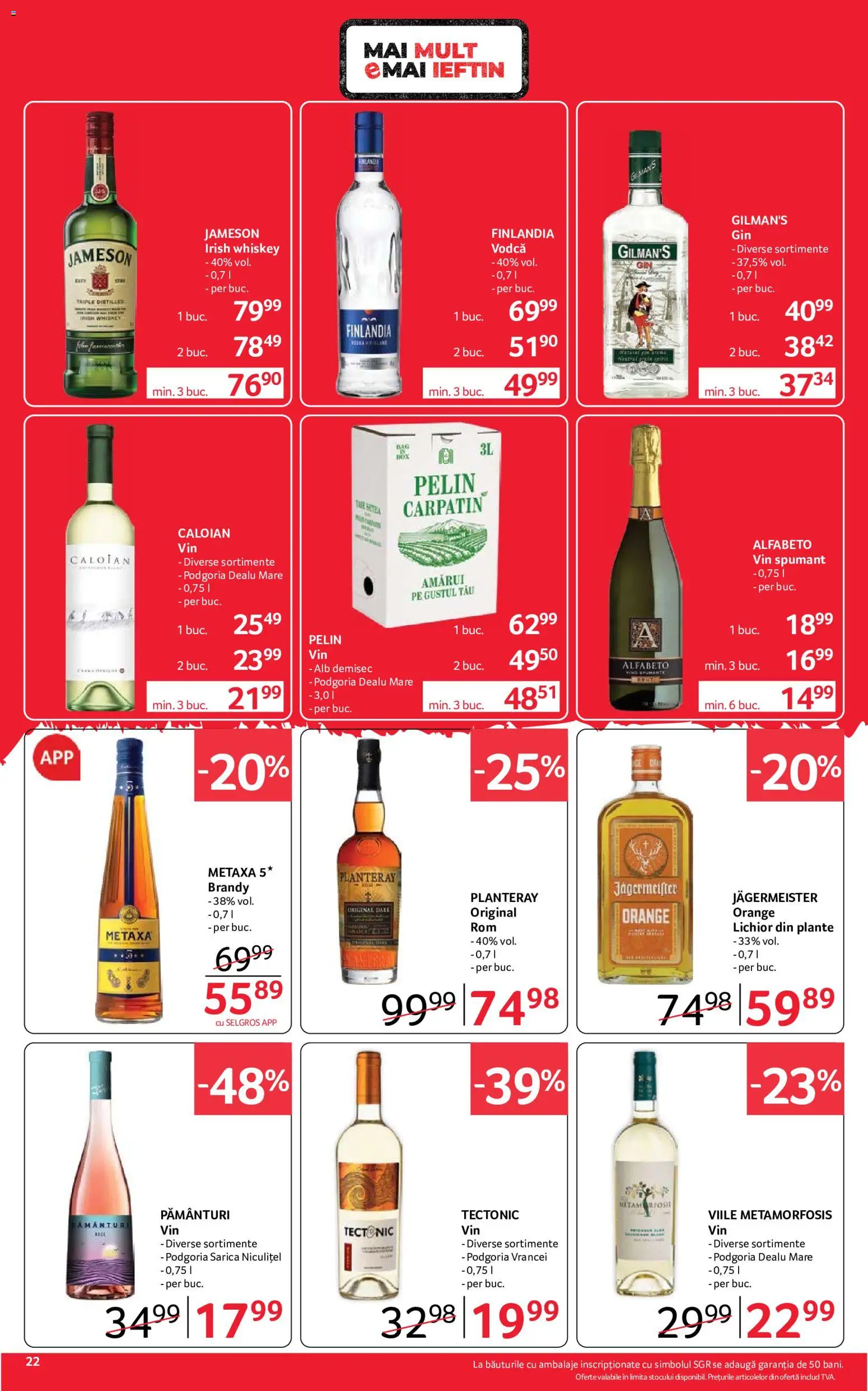 Catalog Selgros 4 - 16 Septembrie 2026 | Pagina 22 | Produse: Vin spumant, Jameson, Finlandia, Whiskey