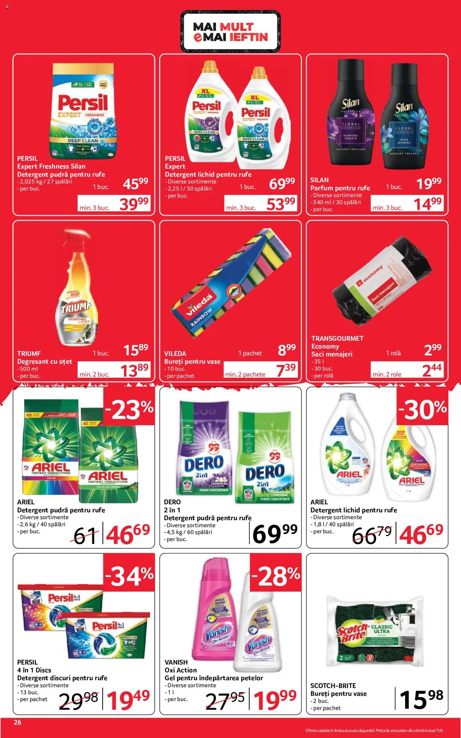 Catalog Selgros 4 - 16 Septembrie 2026 | Pagina 26 | Produse: Clean, Oțet, Detergent, Vileda