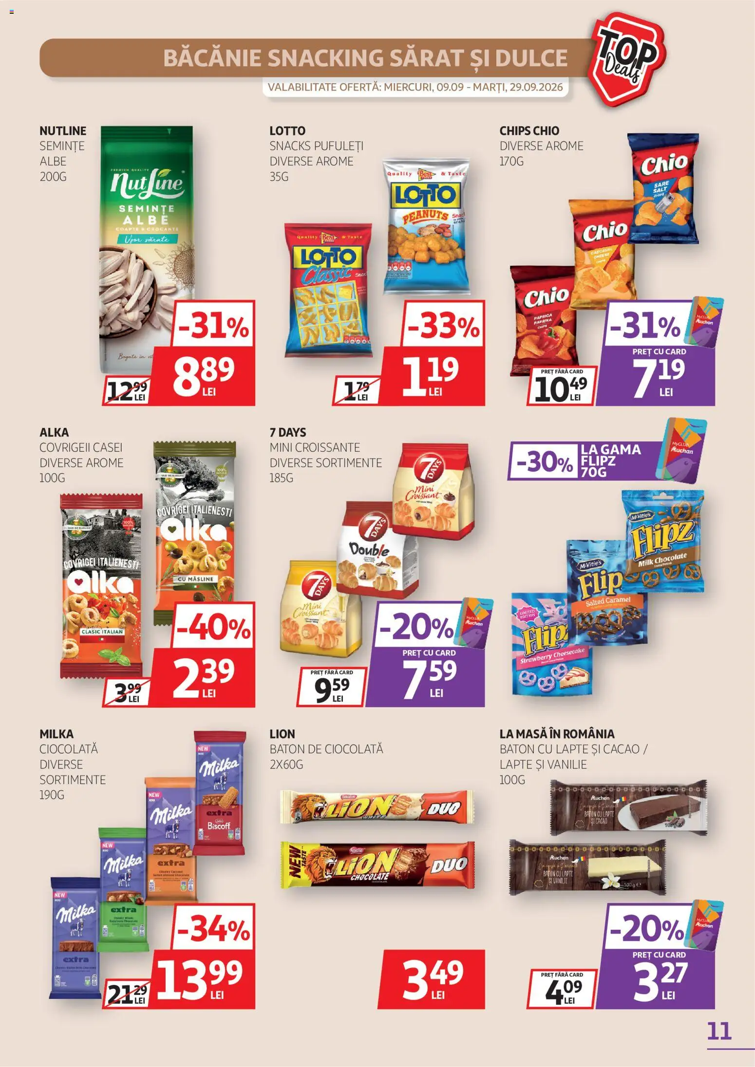 Catalog Auchan 9 - 28 Septembrie 2026 | Pagina 11 | Produse: Croissant, Masă, Măsline, Ciocolată