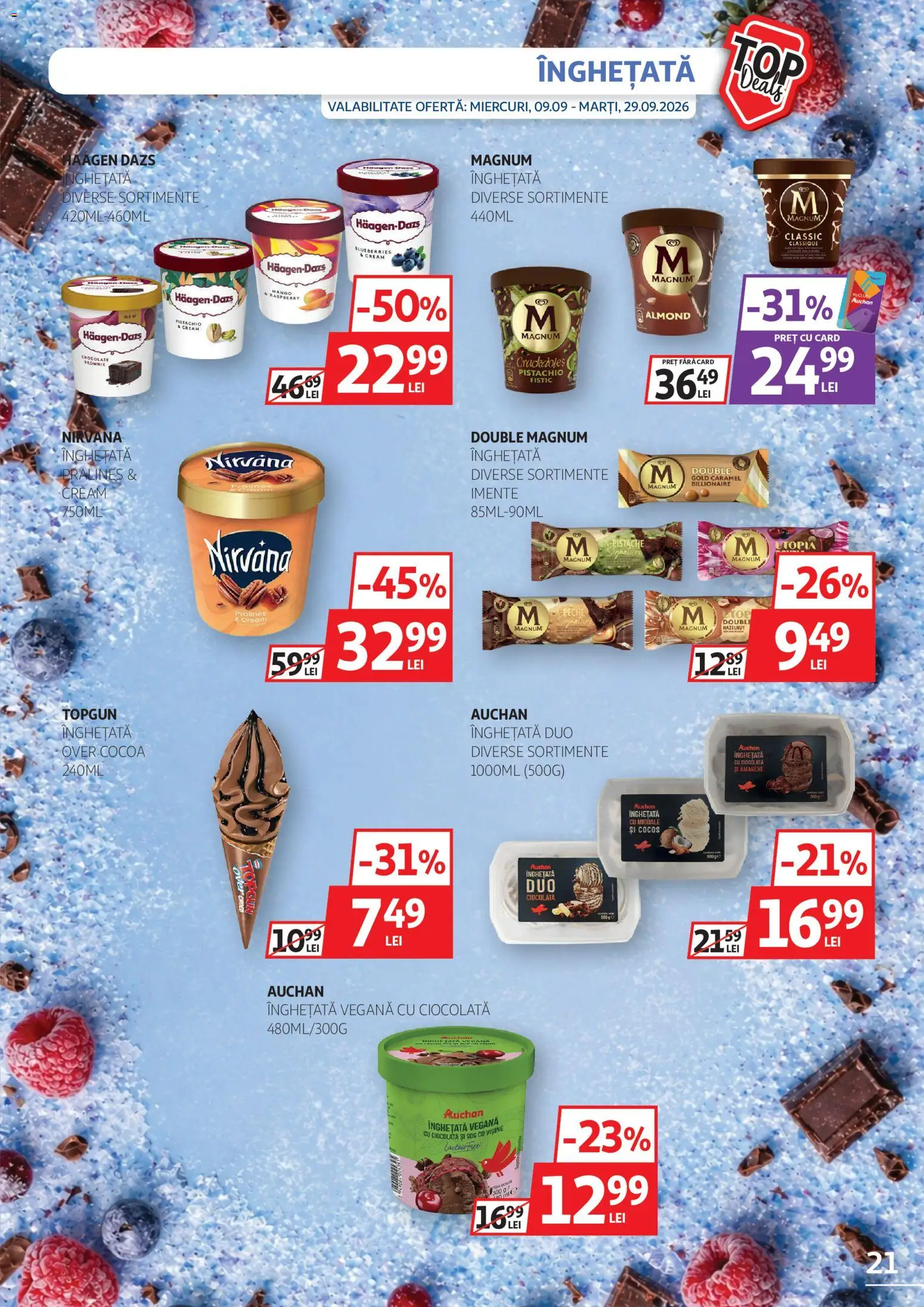 Catalog Auchan 9 - 28 Septembrie 2026 | Pagina 21 | Produse: Migdale, Fistic, Înghețată, Sos