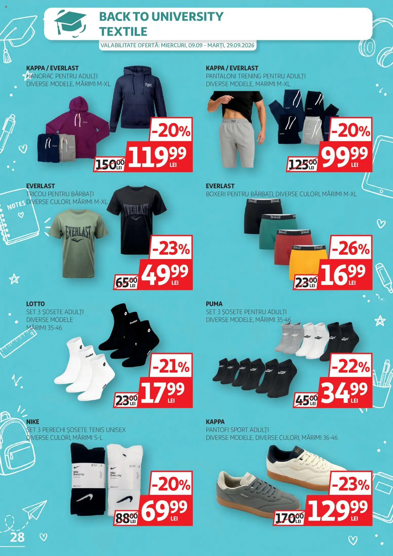 Catalog Auchan 9 - 28 Septembrie 2026 | Pagina 28 | Produse: Sport, Tricou, Boxeri, Hanorac