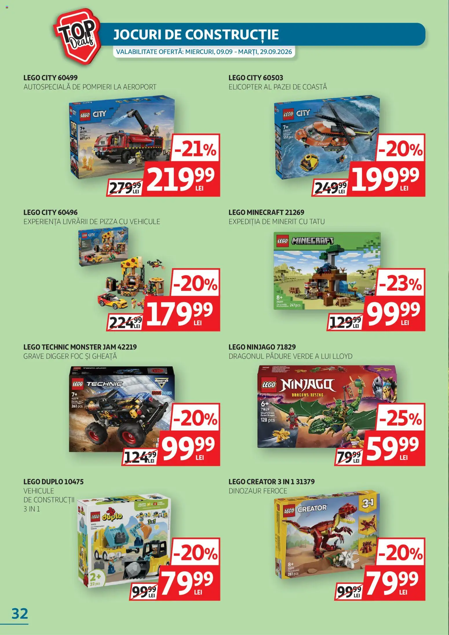 Catalog Auchan 9 - 28 Septembrie 2026 | Pagina 32 | Produse: LEGO, Pc, Pizza