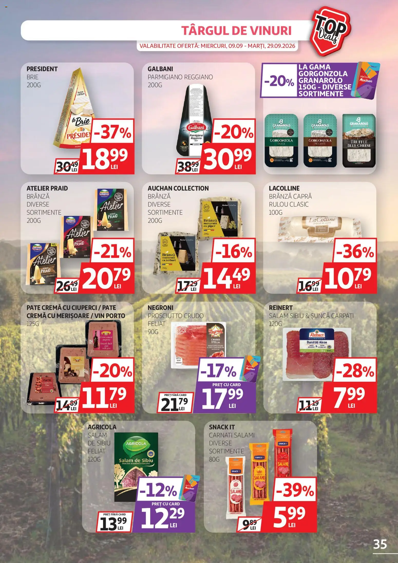 Catalog Auchan 9 - 28 Septembrie 2026 | Pagina 35 | Produse: Branza capra, Ciuperci, Cremă, Cârnați