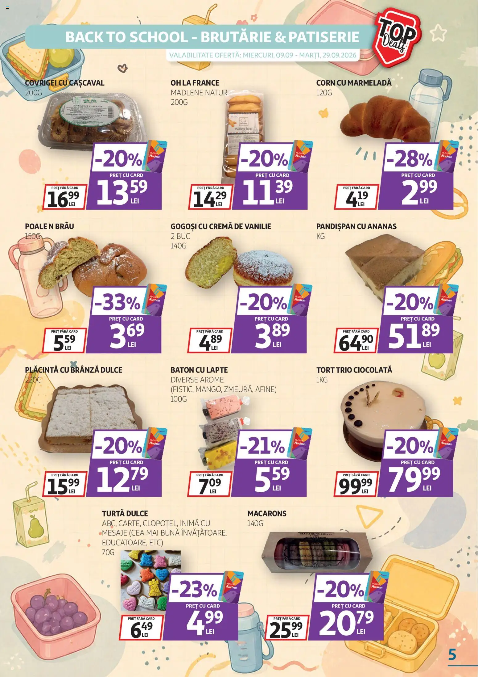 Catalog Auchan 9 - 28 Septembrie 2026 | Pagina 5 | Produse: Afine, Plăcintă, Covrigei, Ciocolată