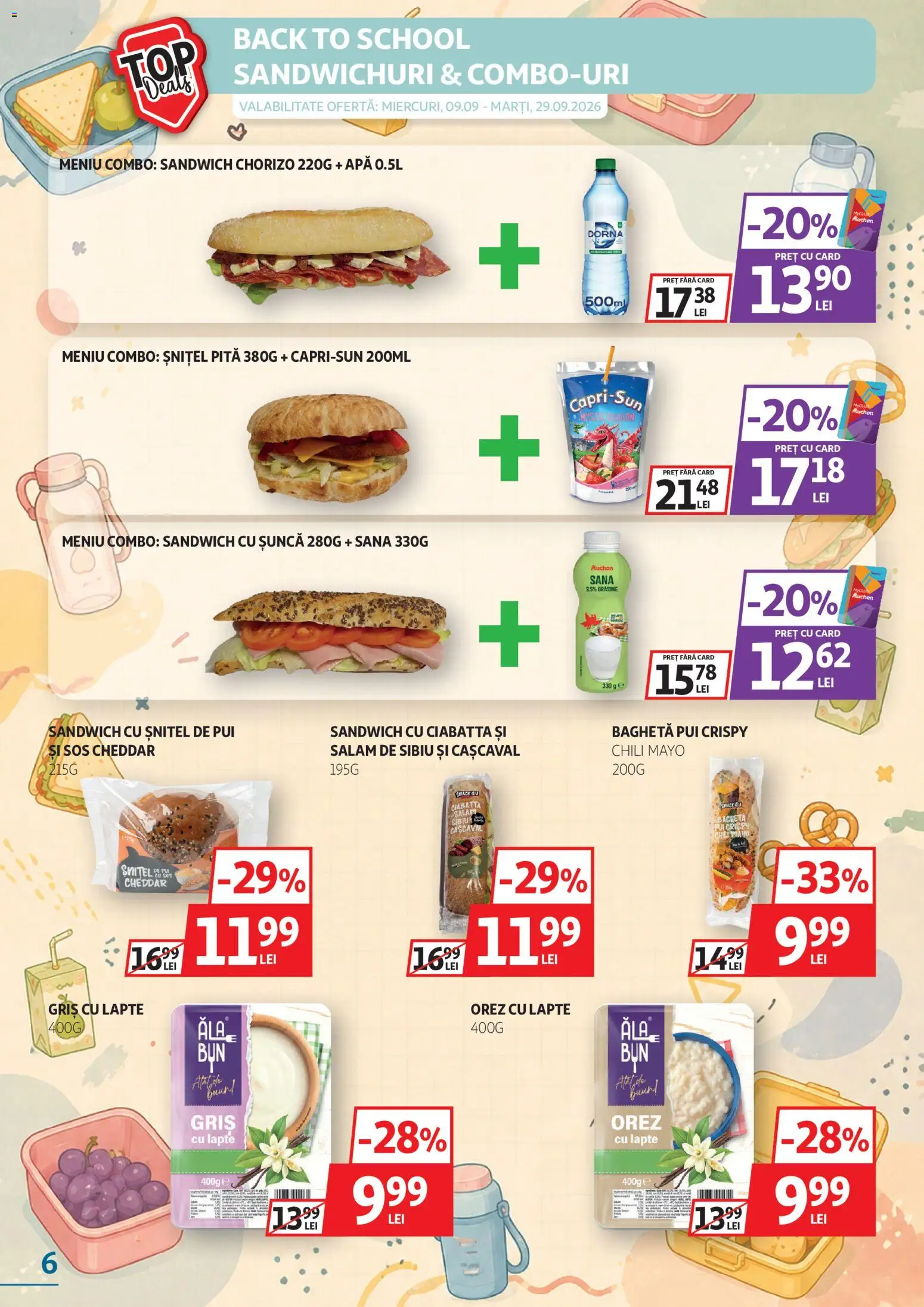 Catalog Auchan 9 - 28 Septembrie 2026 | Pagina 6 | Produse: Pui, Cașcaval, Orez, Apă