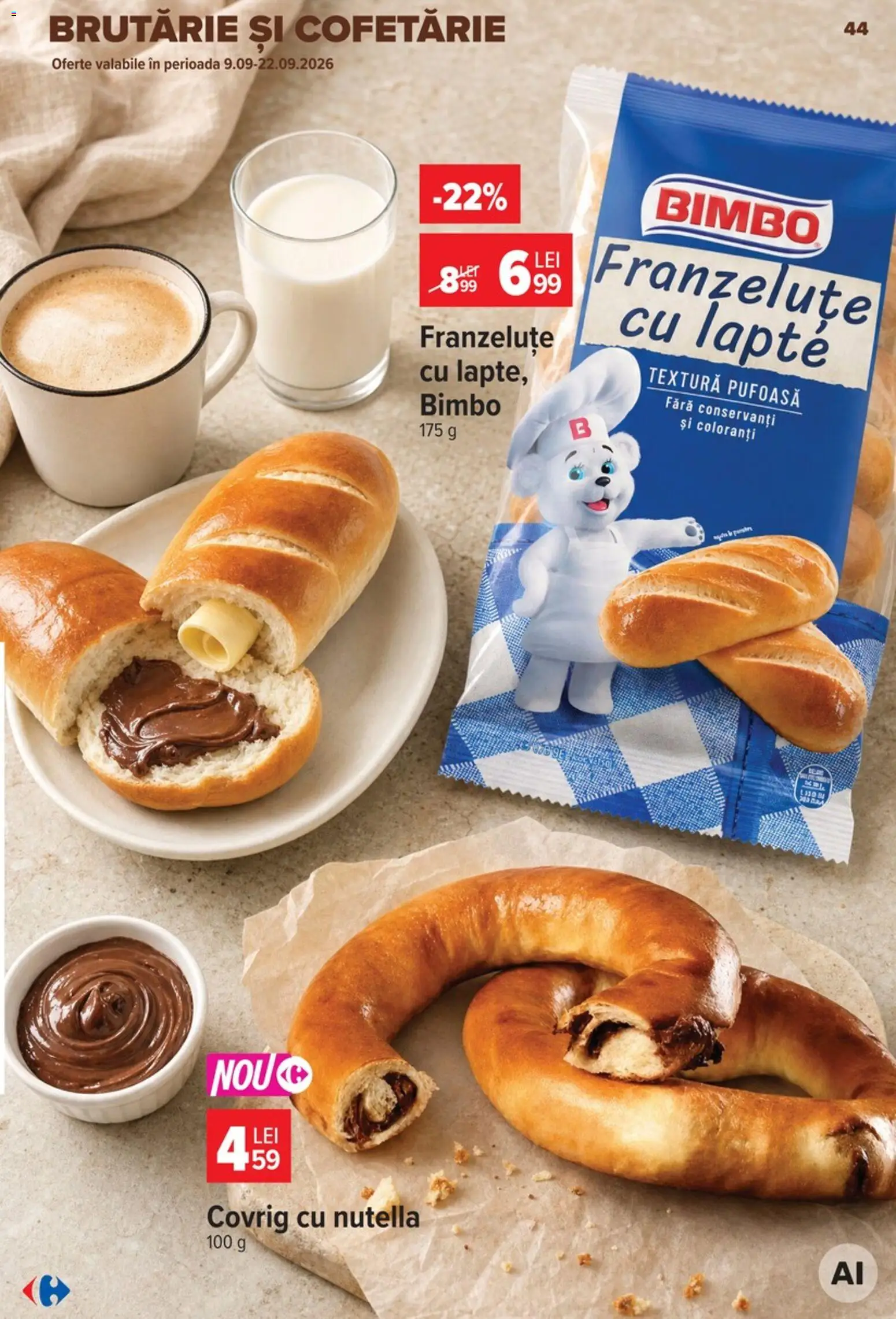 Catalog Carrefour 9 - 21 Septembrie 2026 | Pagina 44 | Produse: Lapte, Cofetărie