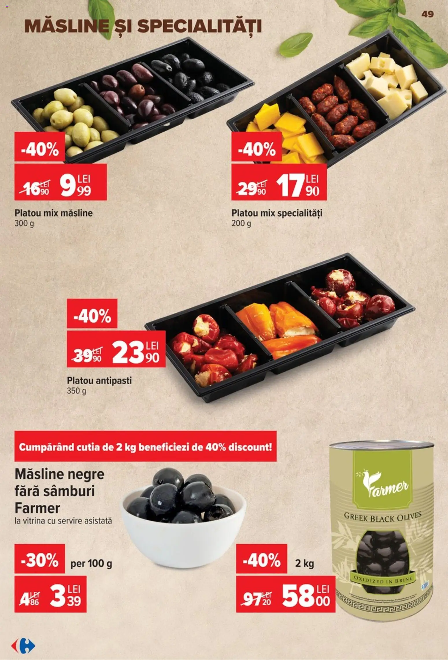 Catalog Carrefour 9 - 21 Septembrie 2026 | Pagina 49 | Produse: Masline negre, Vitrină, Măsline, Black