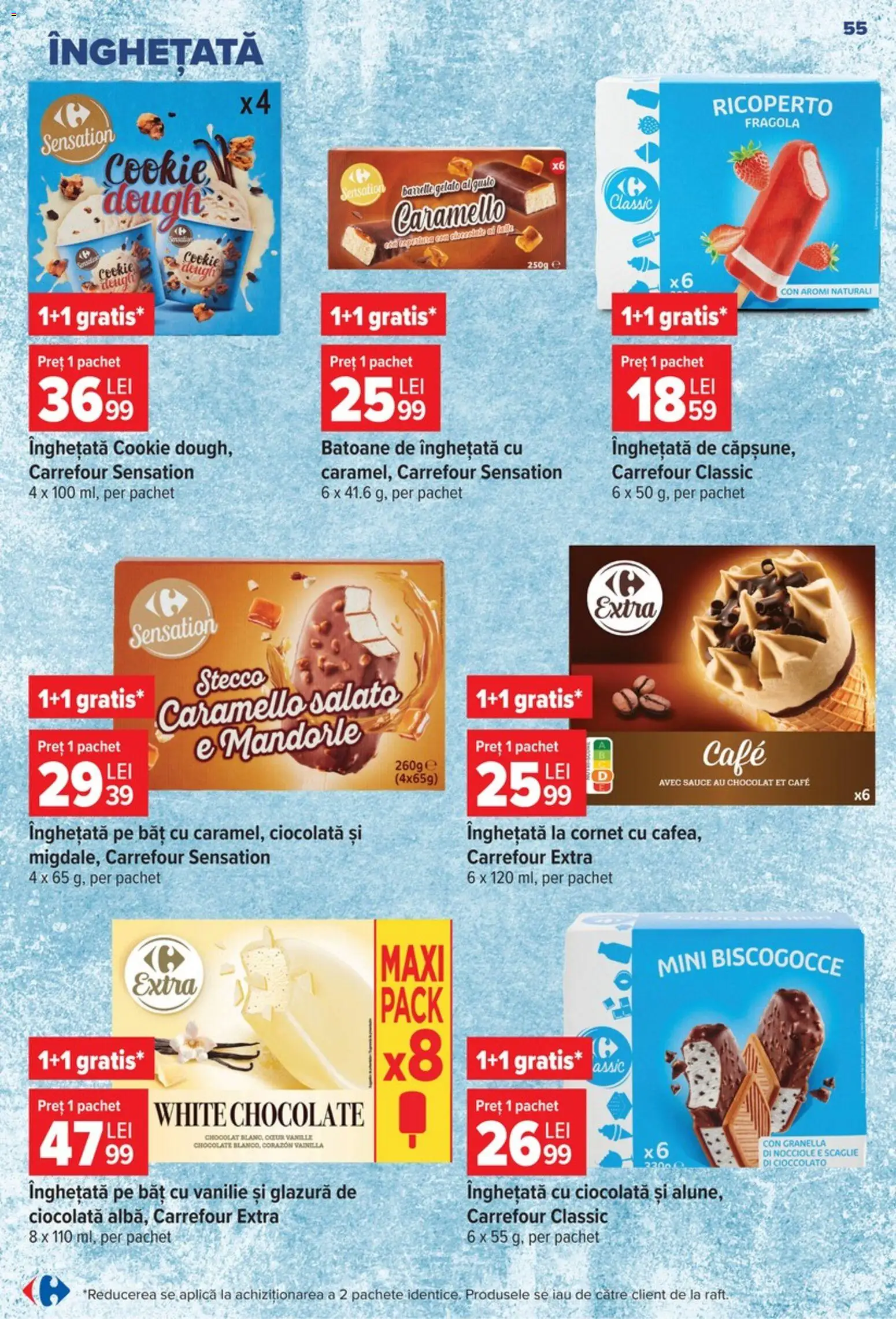 Catalog Carrefour 9 - 21 Septembrie 2026 | Pagina 55 | Produse: Carrefour Classic, Aplică, Ciocolată, Înghețată