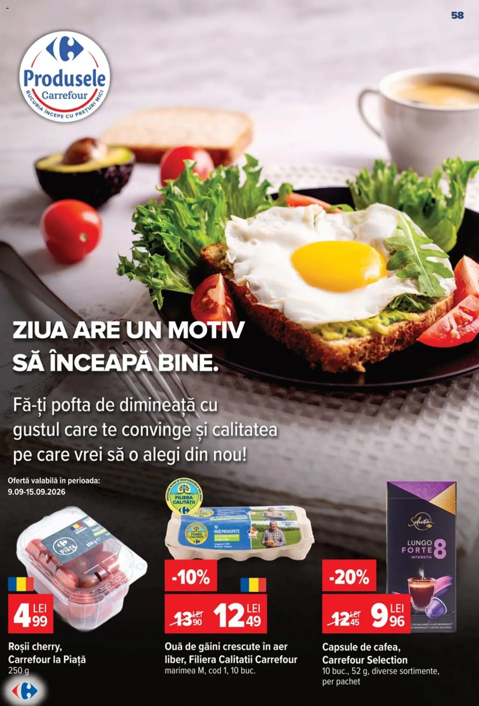 Catalog Carrefour 9 - 21 Septembrie 2026 | Pagina 58 | Produse: Ouă, Roșii
