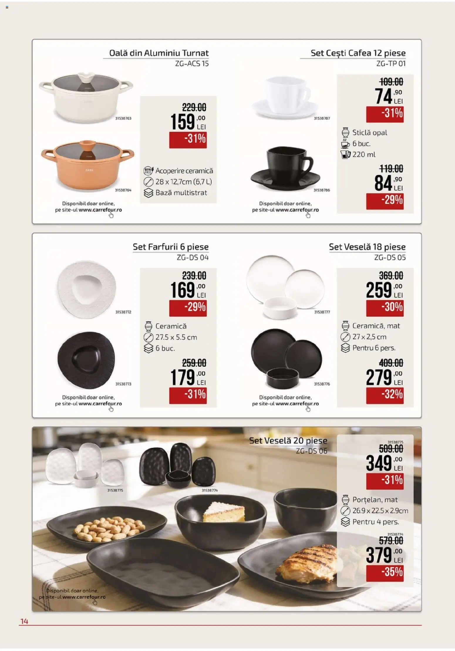 Catalog Carrefour 9 Septembrie - 19 Octombrie 2026 | Pagina 14 | Produse: Oală, Cafea, Set veselă