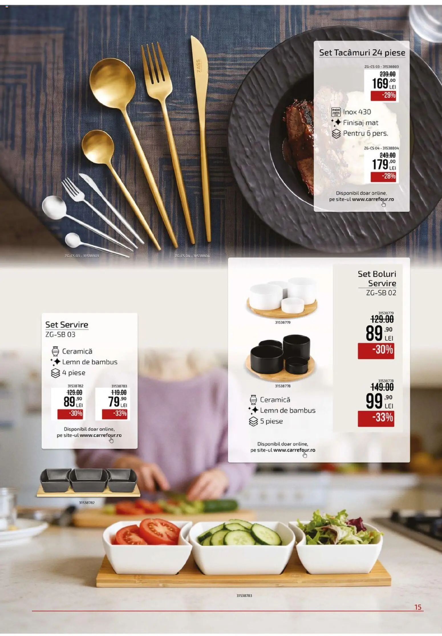 Catalog Carrefour 9 Septembrie - 19 Octombrie 2026 | Pagina 15 | Produse: Finisaj, Set tacâmuri