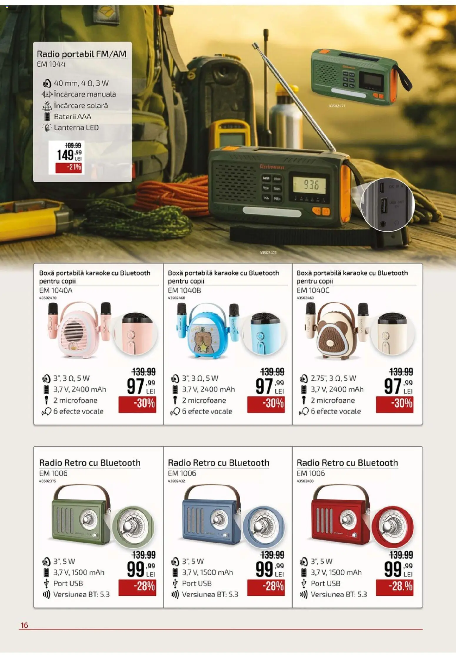 Catalog Carrefour 9 Septembrie - 19 Octombrie 2026 | Pagina 16 | Produse: Radio, Usb, LED, Baterii