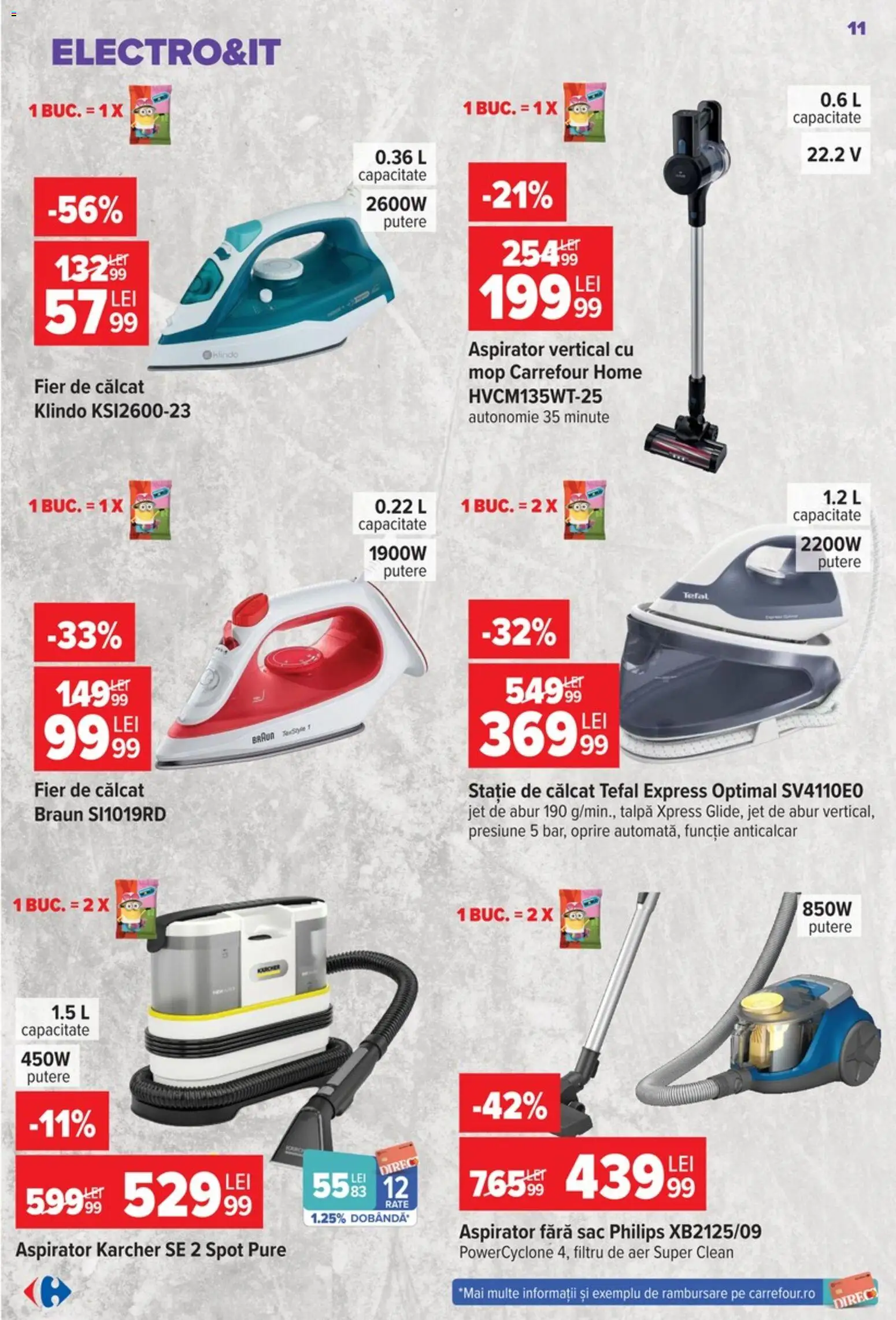Catalog Carrefour 9 - 21 Septembrie 2026 | Pagina 11 | Produse: Fier, Fier de călcat, Statie de calcat, Sac