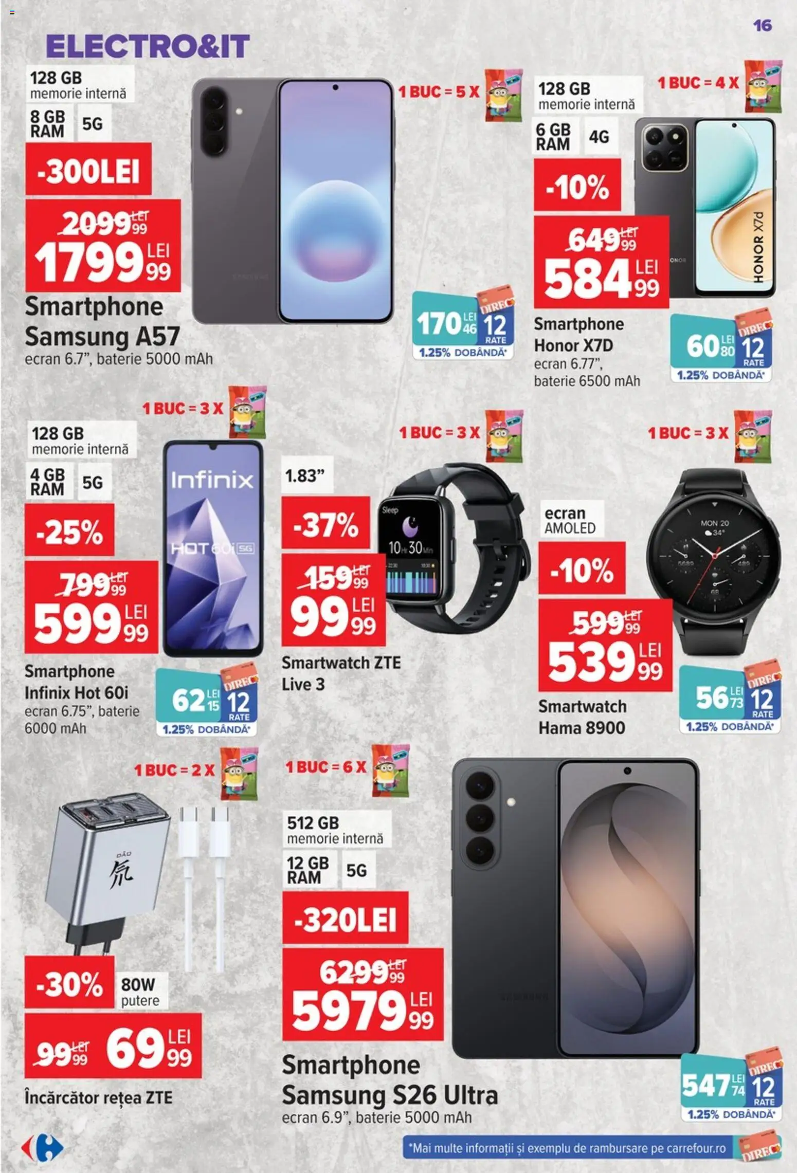 Catalog Carrefour 9 - 21 Septembrie 2026 | Pagina 16 | Produse: Încărcător, Memorie, Smartwatch, Baterie