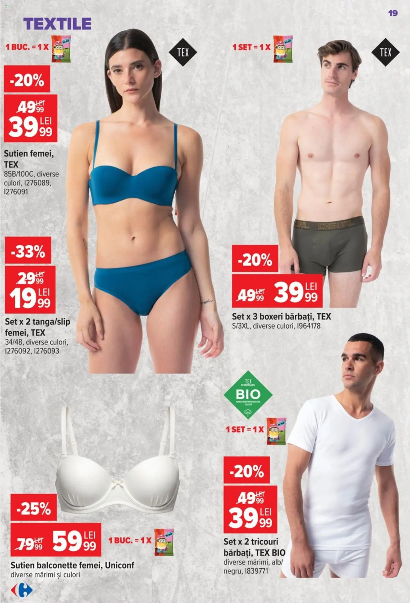 Catalog Carrefour 9 - 21 Septembrie 2026 | Pagina 19 | Produse: Bio, Sutien, Boxeri, Tex