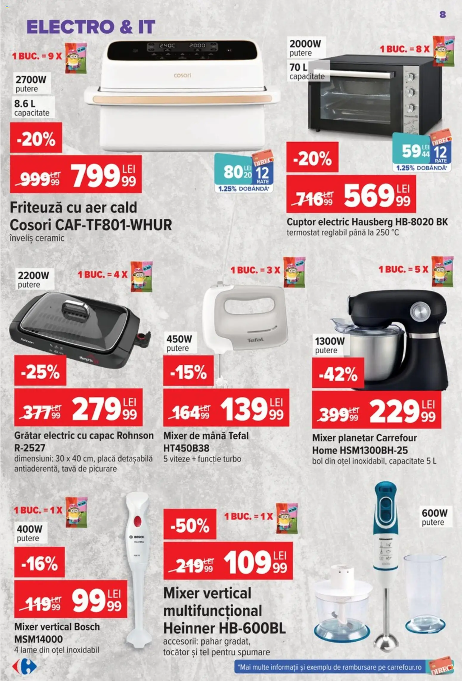 Catalog Carrefour 9 - 21 Septembrie 2026 | Pagina 8 | Produse: Mixer, Friteuză, Grătar, Mixer vertical