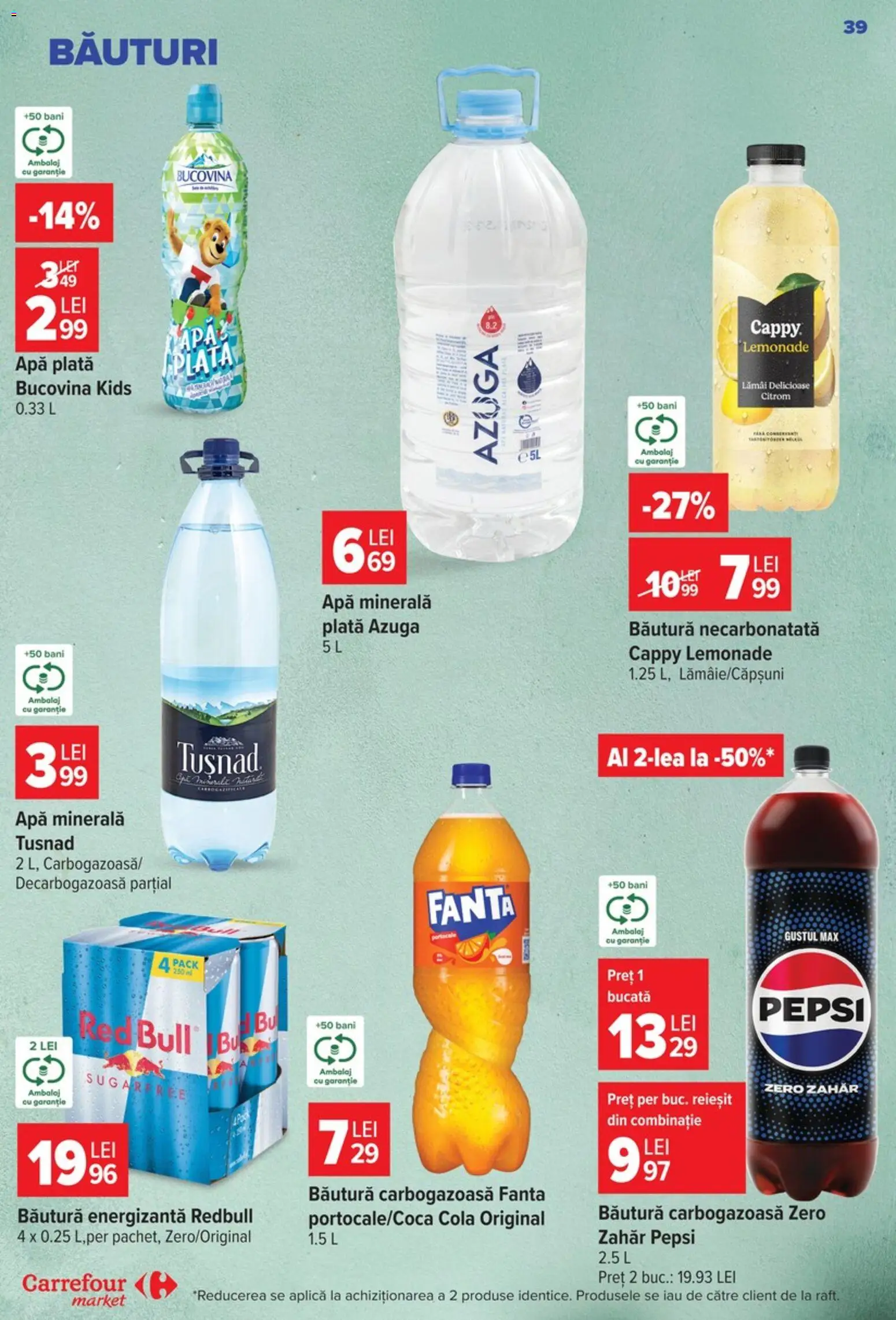 Catalog Carrefour 9 - 21 Septembrie 2026 | Pagina 39 | Produse: Zero, Apa minerala plata, Băutură energizantă, Apă