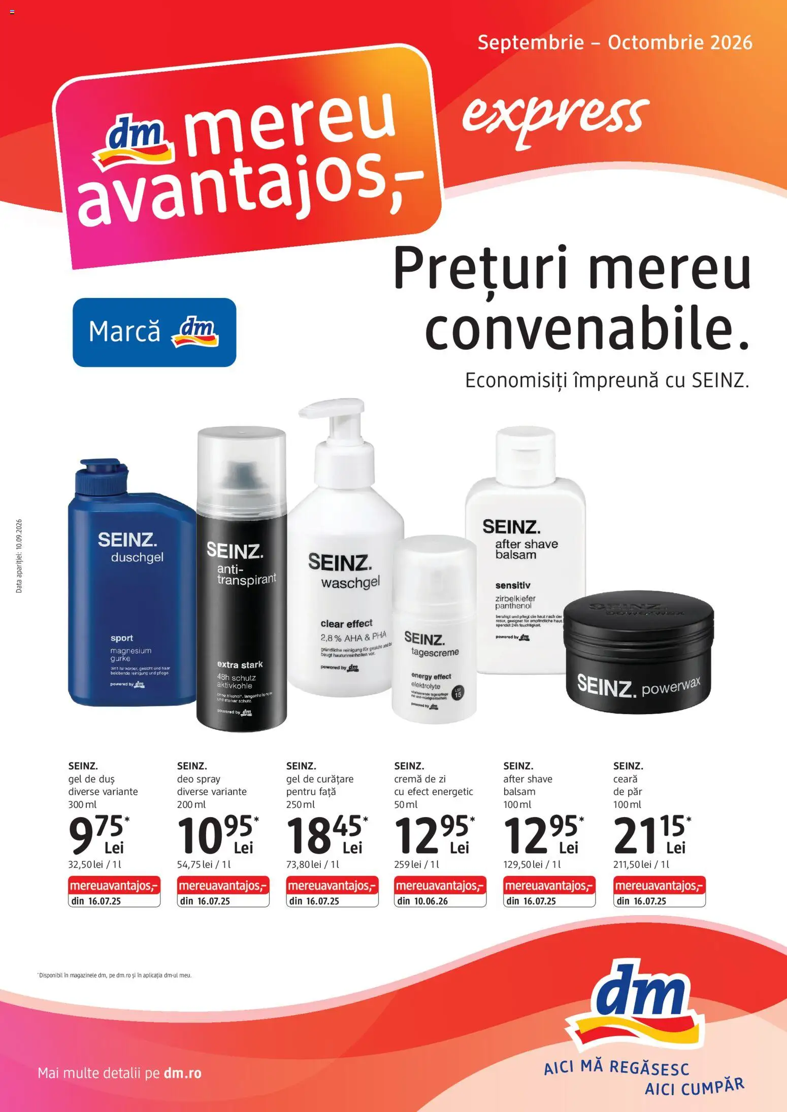 Catalog DM Drogerie Markt 10 Septembrie - 12 Octombrie 2026 | Pagina 1 | Produse: Deo spray, Balsam de păr, Sport, Gel de duș