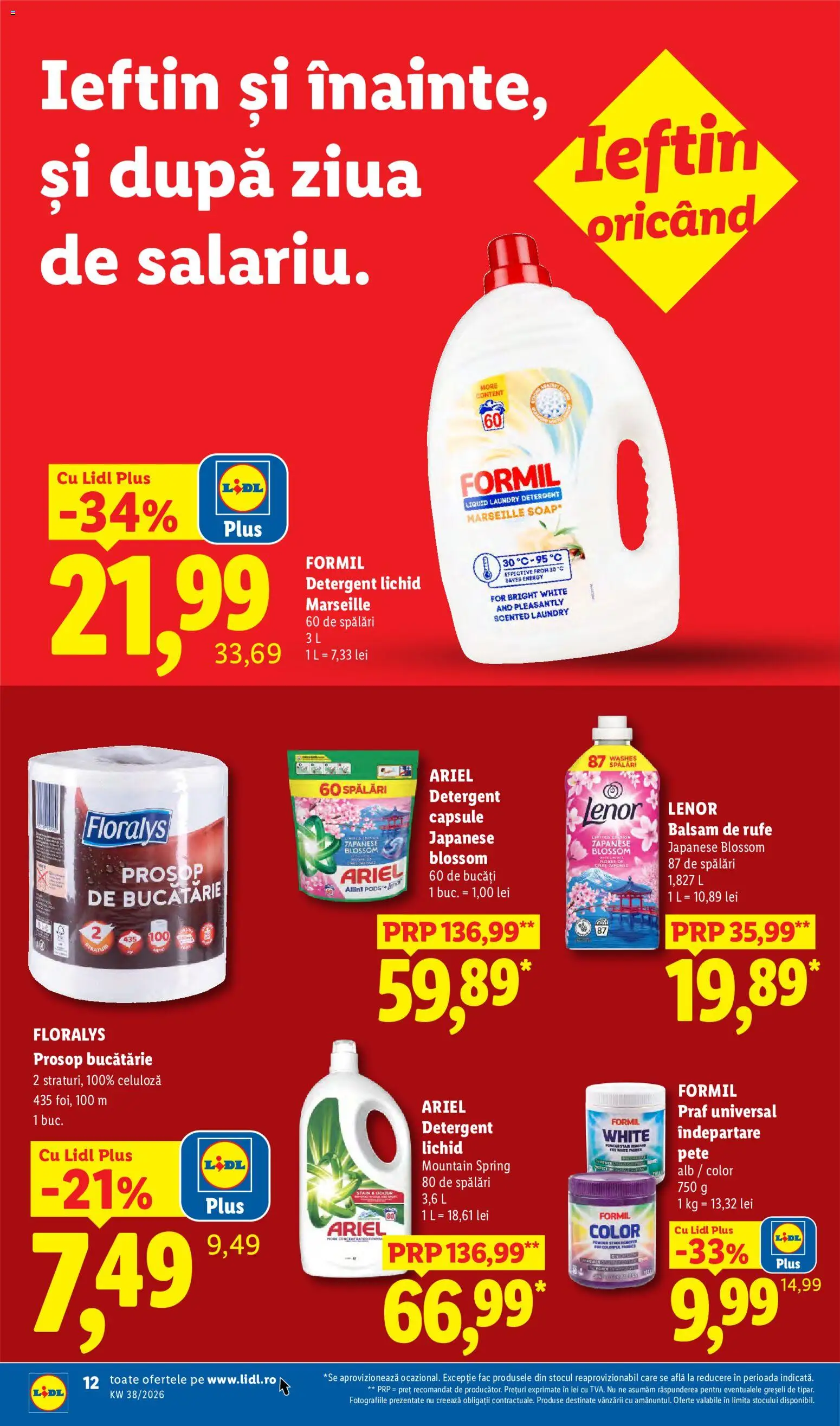 Catalog LIDL 14 - 19 Septembrie 2026 | Pagina 12 | Produse: Bucătărie, Balsam, Detergent, Balsam de rufe