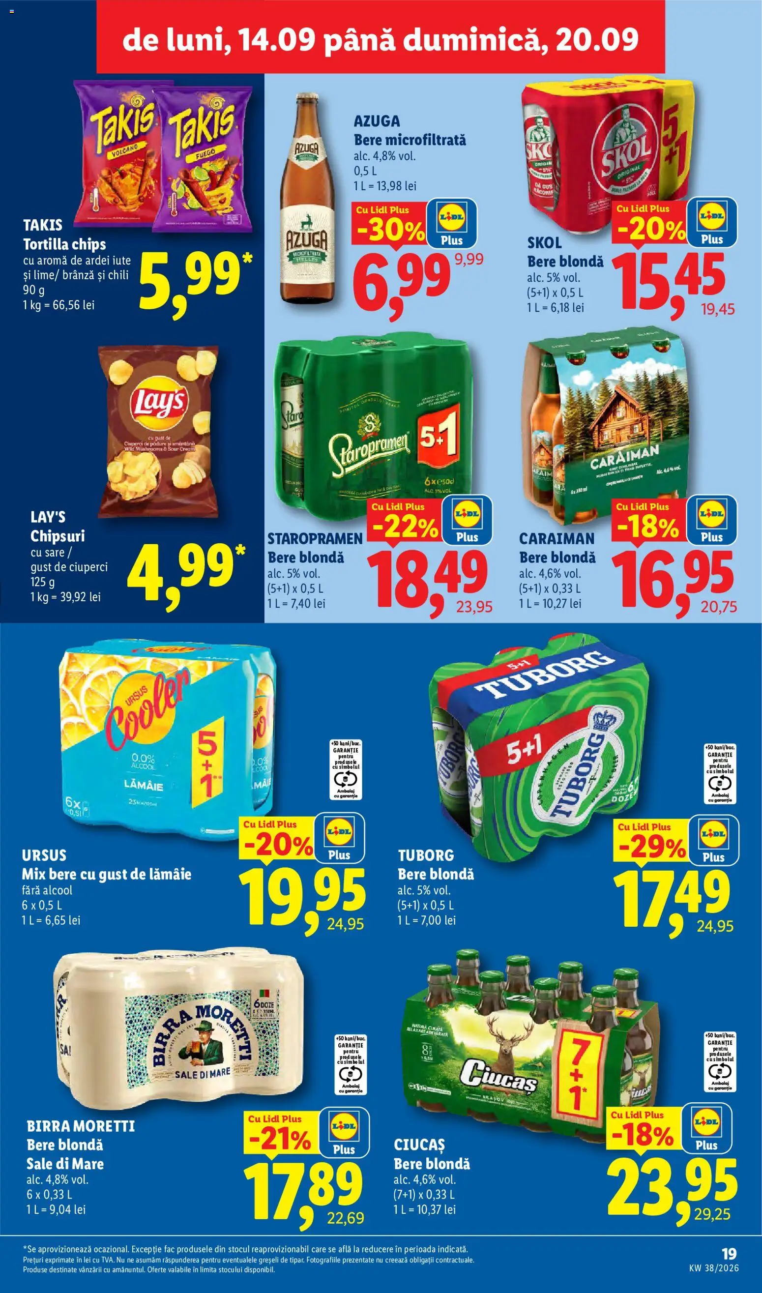 Catalog LIDL 14 - 19 Septembrie 2026 | Pagina 19 | Produse: Cooler, Ciuperci, Brânză, Bere