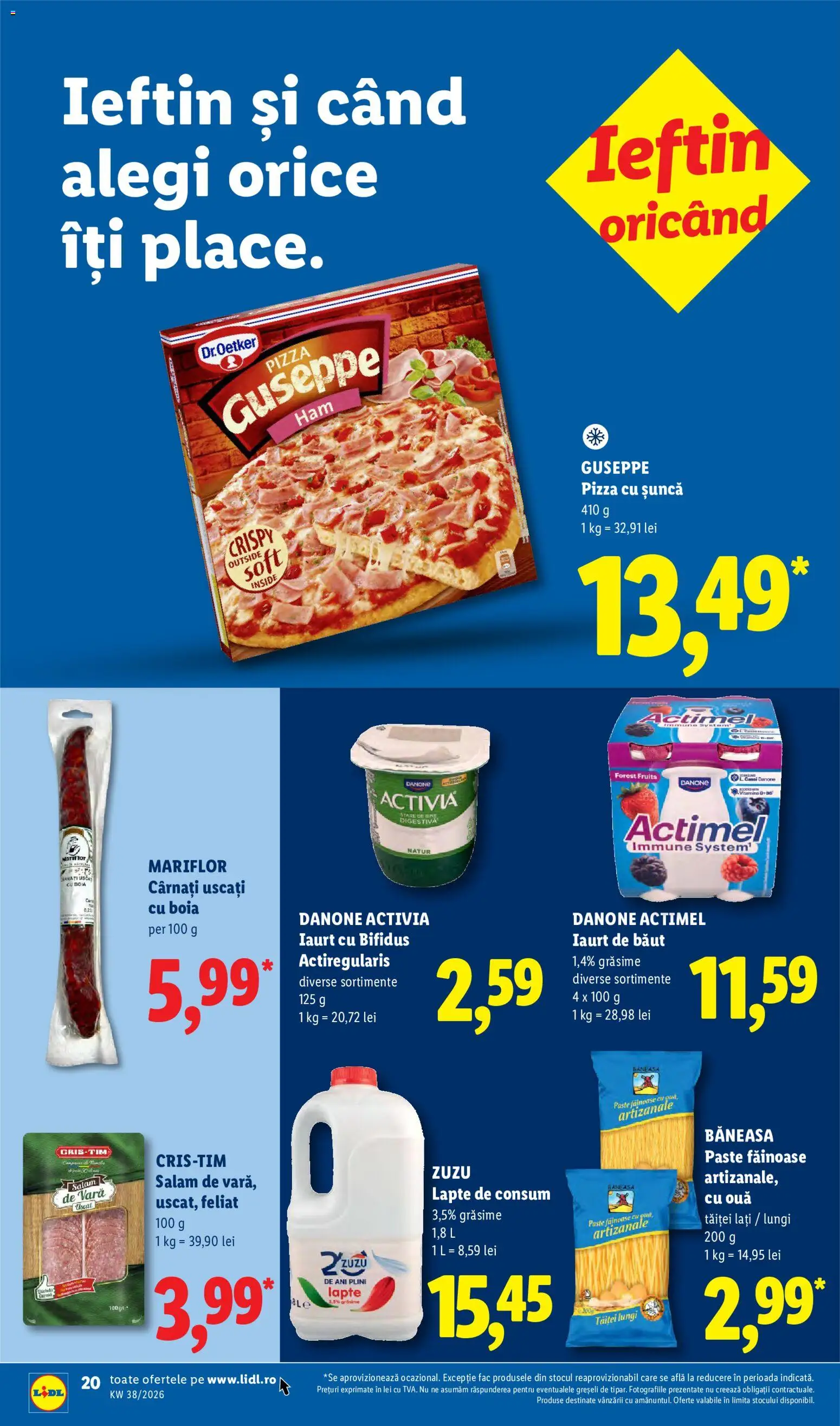 Catalog LIDL 14 - 19 Septembrie 2026 | Pagina 20 | Produse: Lapte, Ouă, Paste, Activia