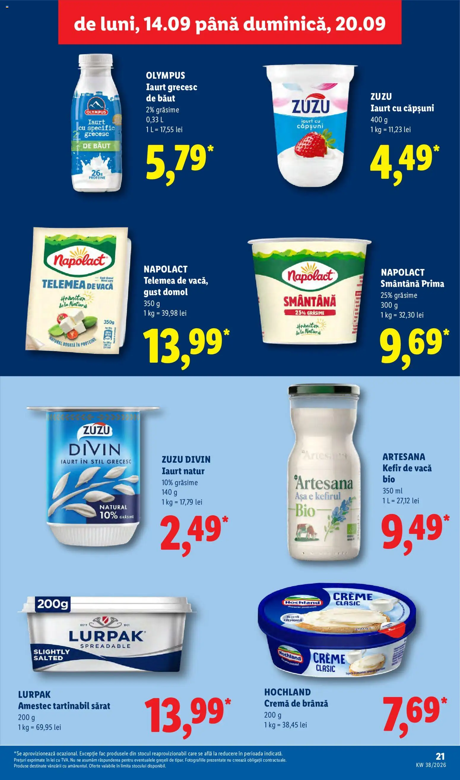 Catalog LIDL 14 - 19 Septembrie 2026 | Pagina 21 | Produse: Zuzu, Brânză, Hochland, Cremă de brânză