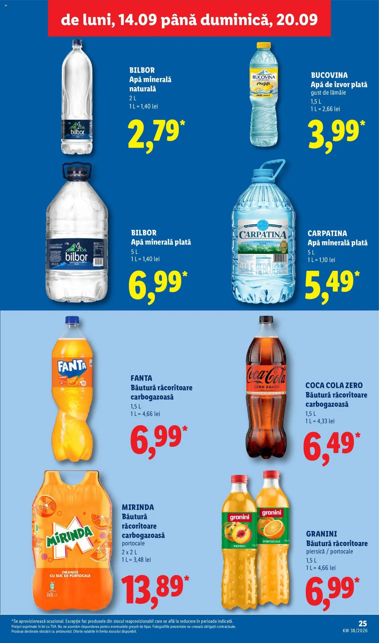 Catalog LIDL 14 - 19 Septembrie 2026 | Pagina 25 | Produse: Apa minerala plata, Coca cola, Suc, Lămâie