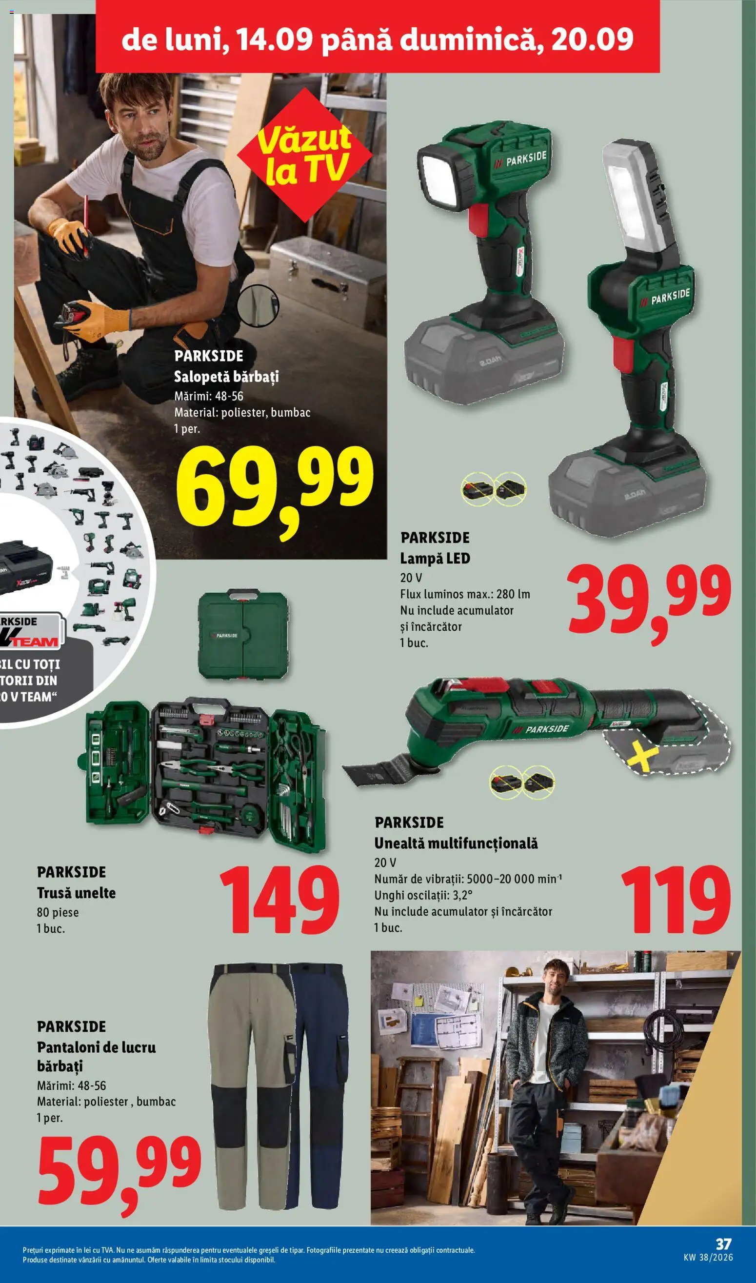 Catalog LIDL 14 - 19 Septembrie 2026 | Pagina 37 | Produse: Parkside, LED, Lampă, Sport
