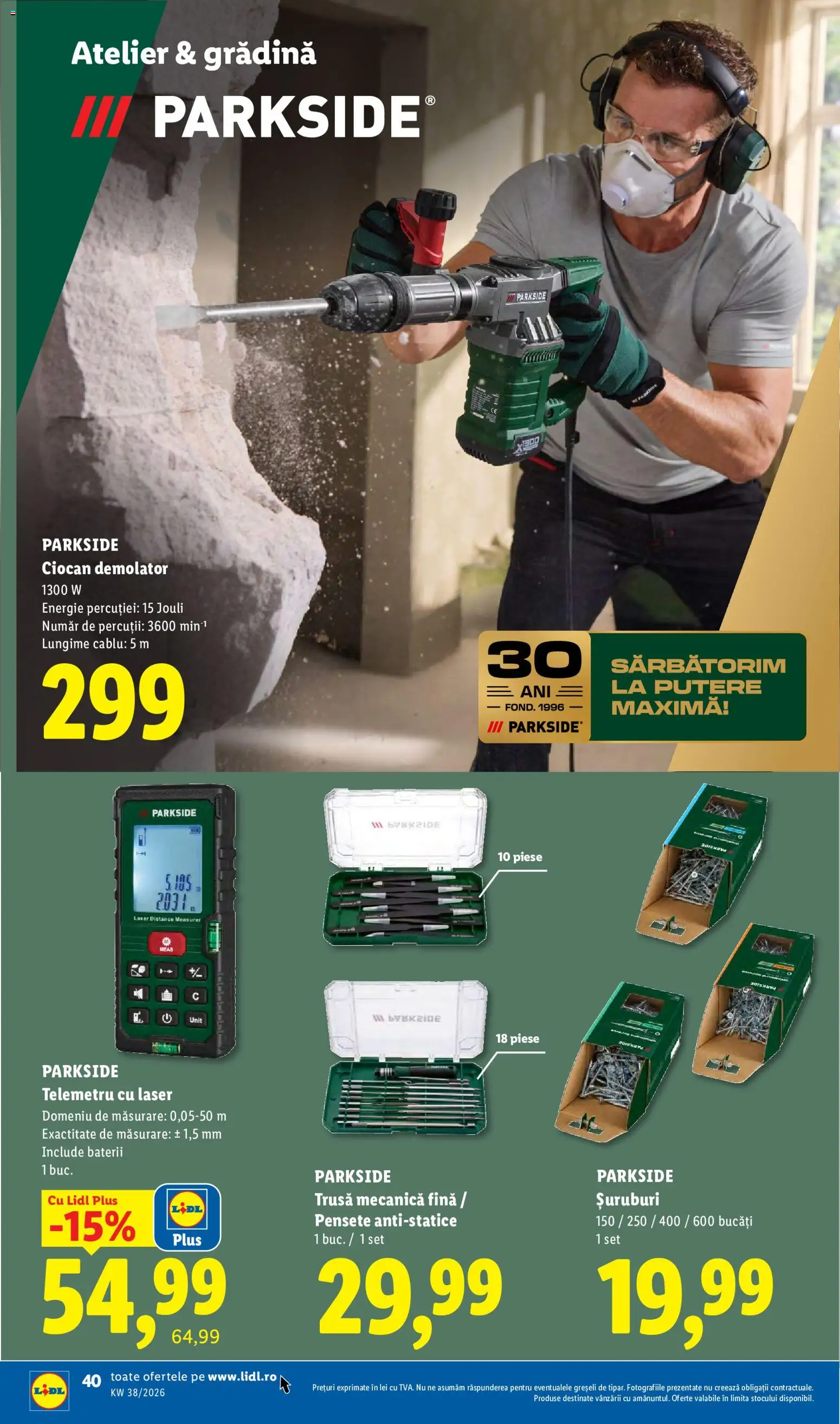 Catalog LIDL 14 - 19 Septembrie 2026 | Pagina 40 | Produse: Gradina, Telemetru, Parkside, Plus