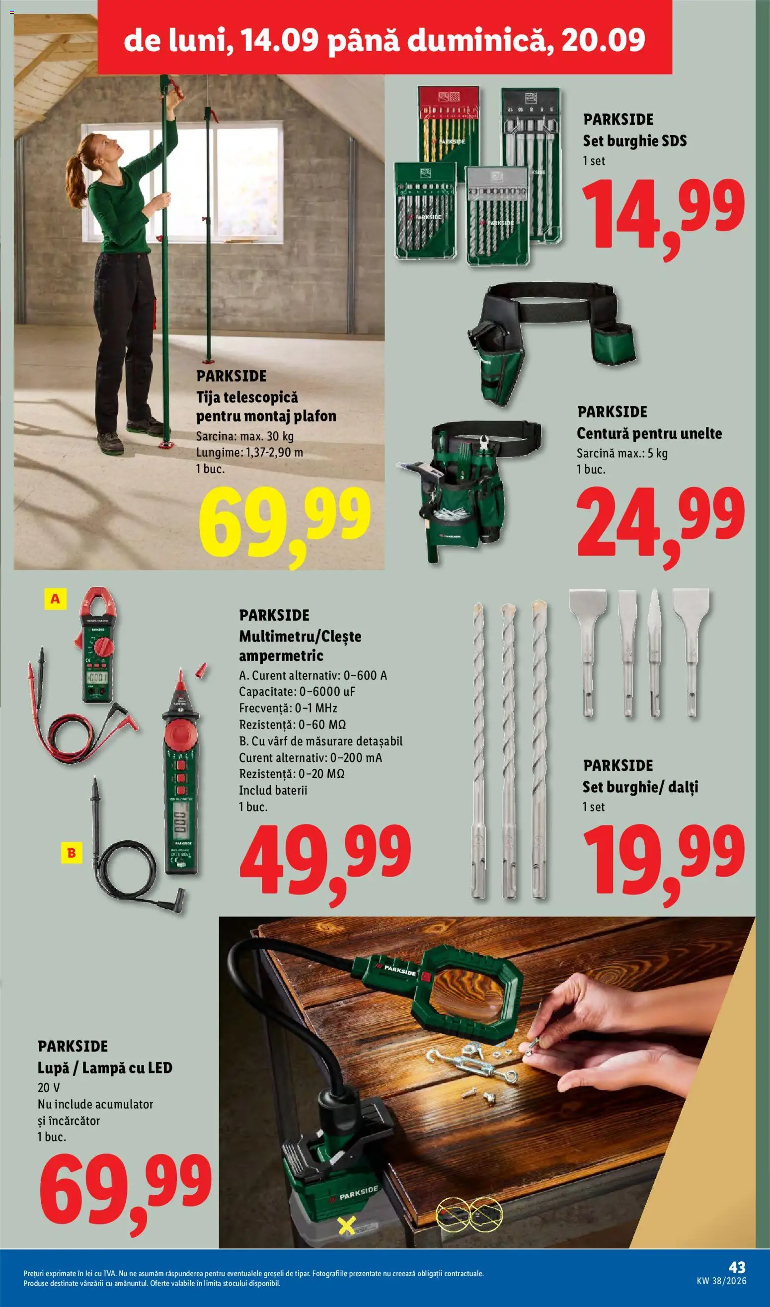 Catalog LIDL 14 - 19 Septembrie 2026 | Pagina 43 | Produse: Parkside, LED, Lampă, Baterii