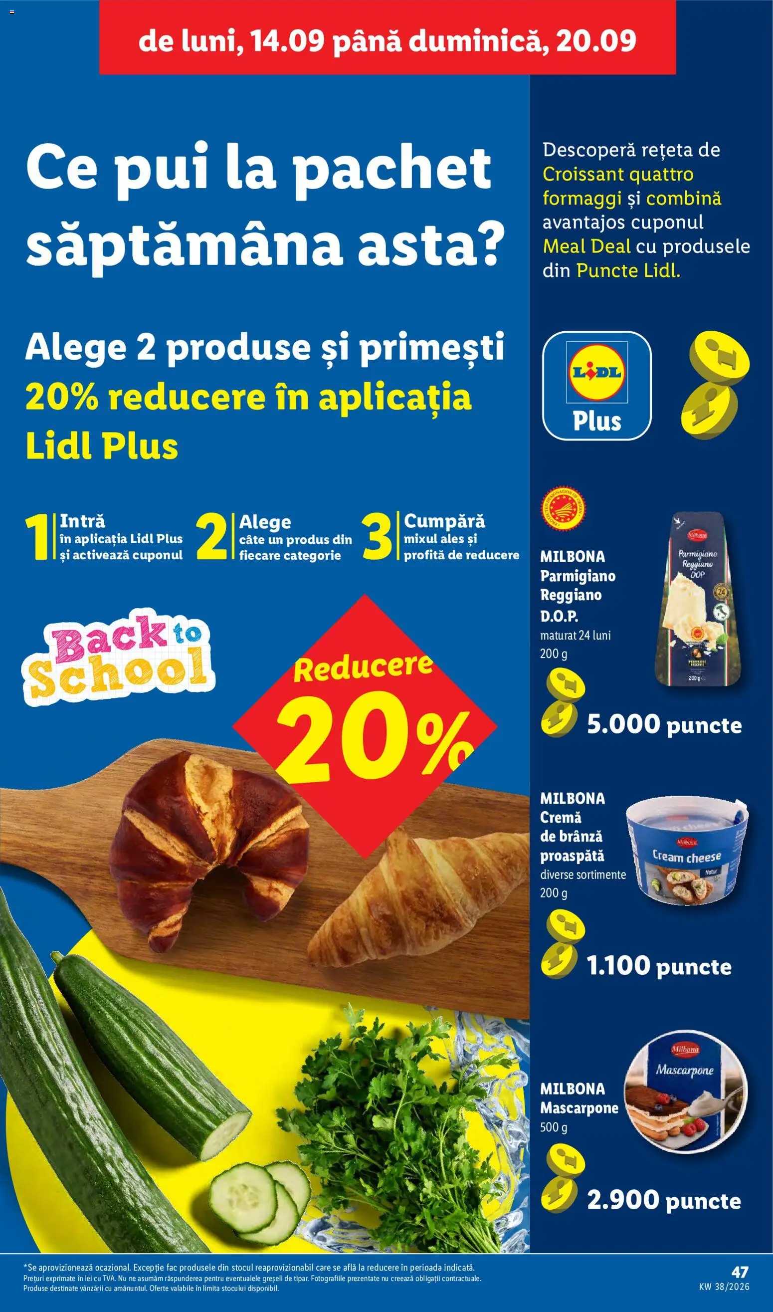 Catalog LIDL 14 - 19 Septembrie 2026 | Pagina 47 | Produse: Croissant, Branza proaspata, Brânză, Plus
