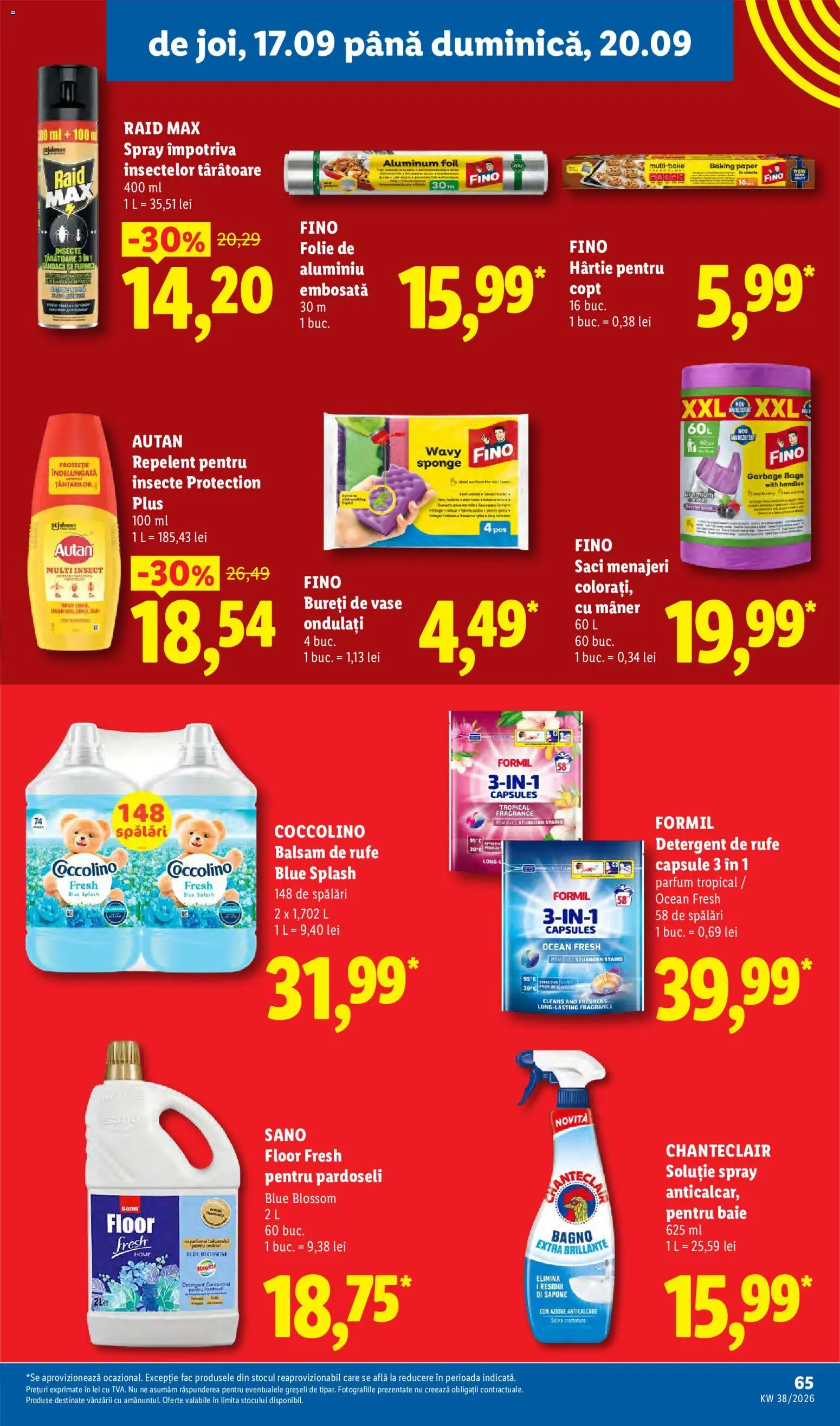 Catalog LIDL 14 - 19 Septembrie 2026 | Pagina 65 | Produse: Vase, Saci menajeri, Mâner, Balsam de rufe