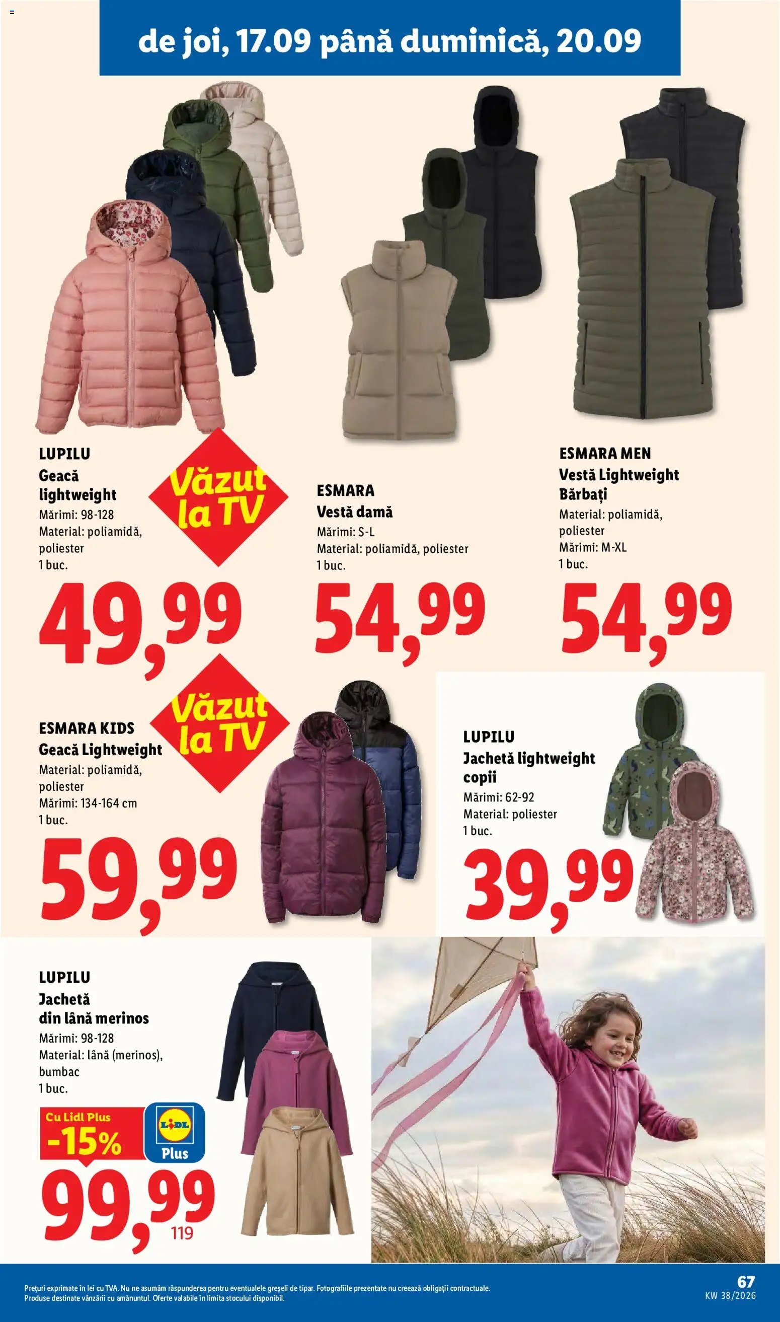 Catalog LIDL 14 - 19 Septembrie 2026 | Pagina 67 | Produse: Jachetă, Sport, Vestă, Geacă