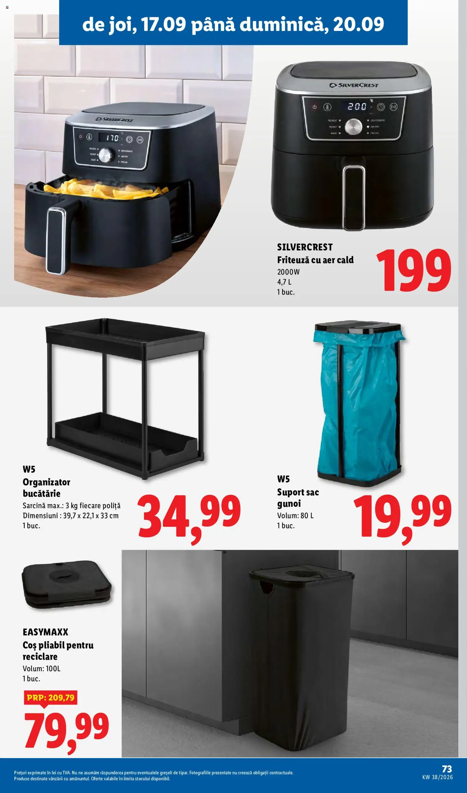 Catalog LIDL 14 - 19 Septembrie 2026 | Pagina 73 | Produse: Friteuza cu aer cald, Friteuză, Coș, Organizator