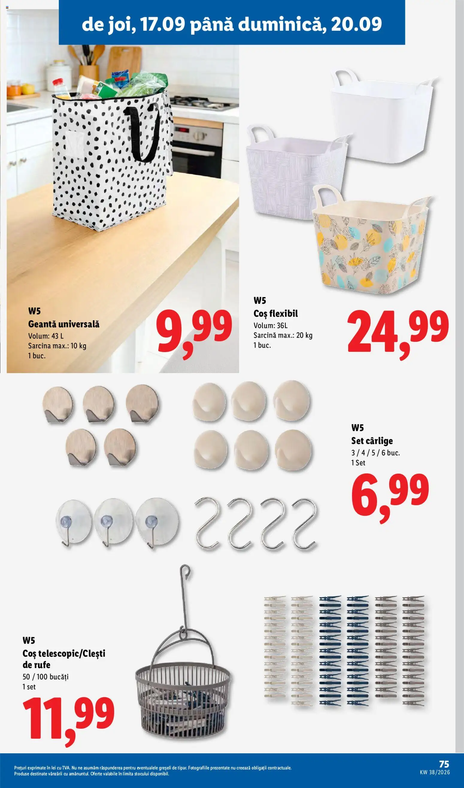 Catalog LIDL 14 - 19 Septembrie 2026 | Pagina 75 | Produse: Geantă, Coș