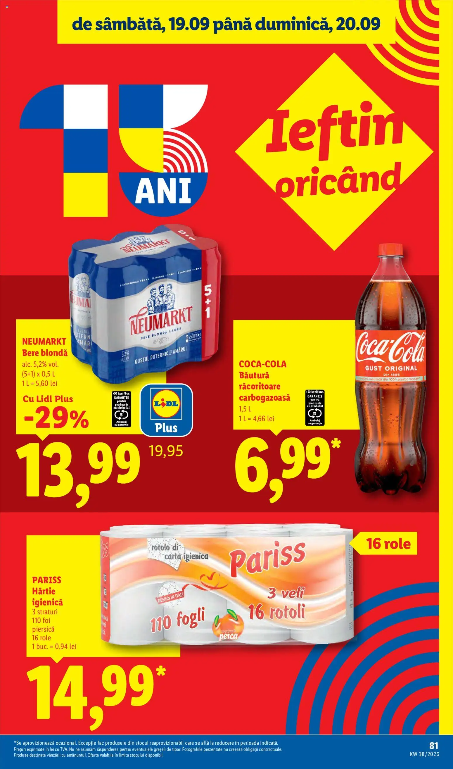 Catalog LIDL 14 - 19 Septembrie 2026 | Pagina 81 | Produse: Piersică, Role, Bere, Plus
