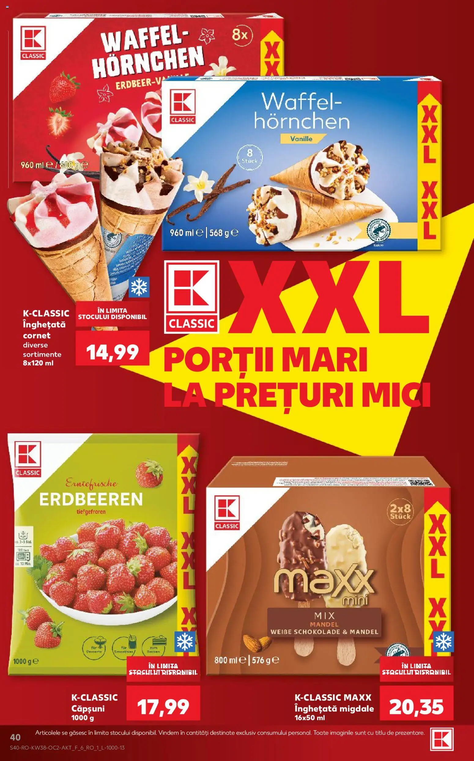 Catalog Kaufland 16 - 21 Septembrie 2026 | Pagina 40 | Produse: Mici, Migdale, Căpșuni, Înghețată
