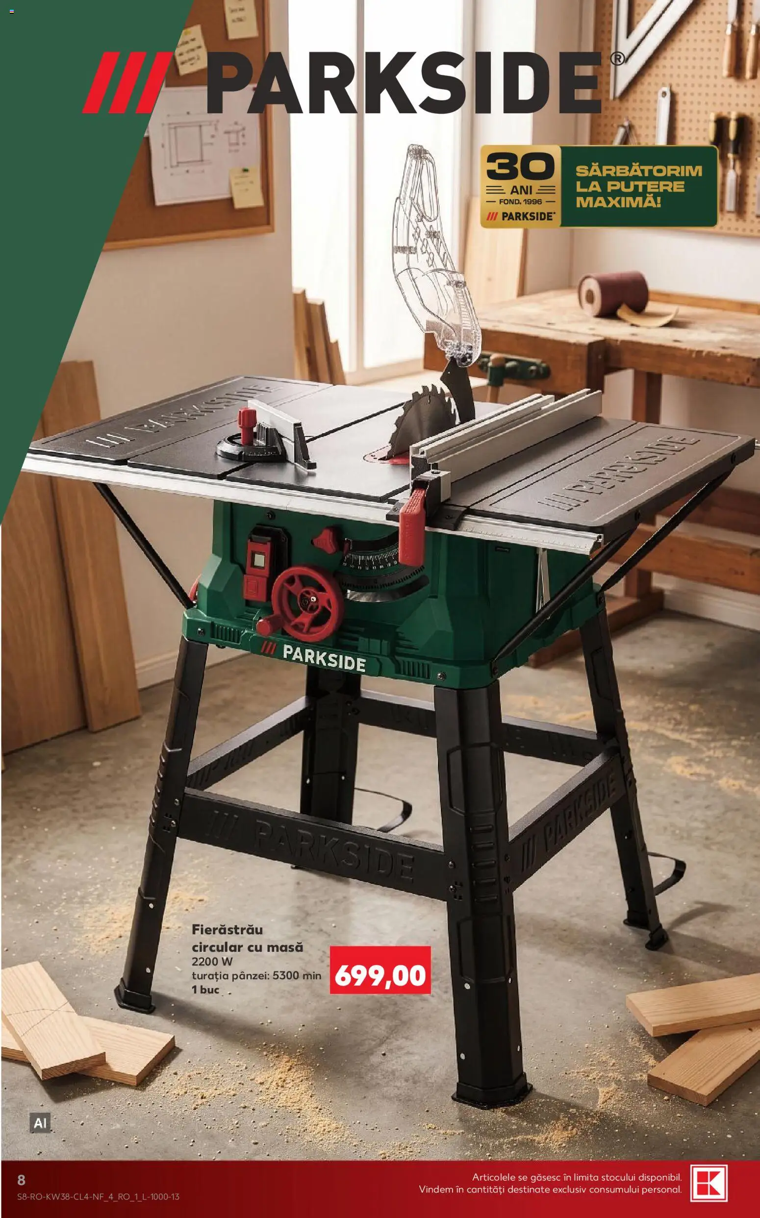 Catalog Kaufland 16 - 21 Septembrie 2026 | Pagina 8 | Produse: Fierastrau circular, Parkside, Masă