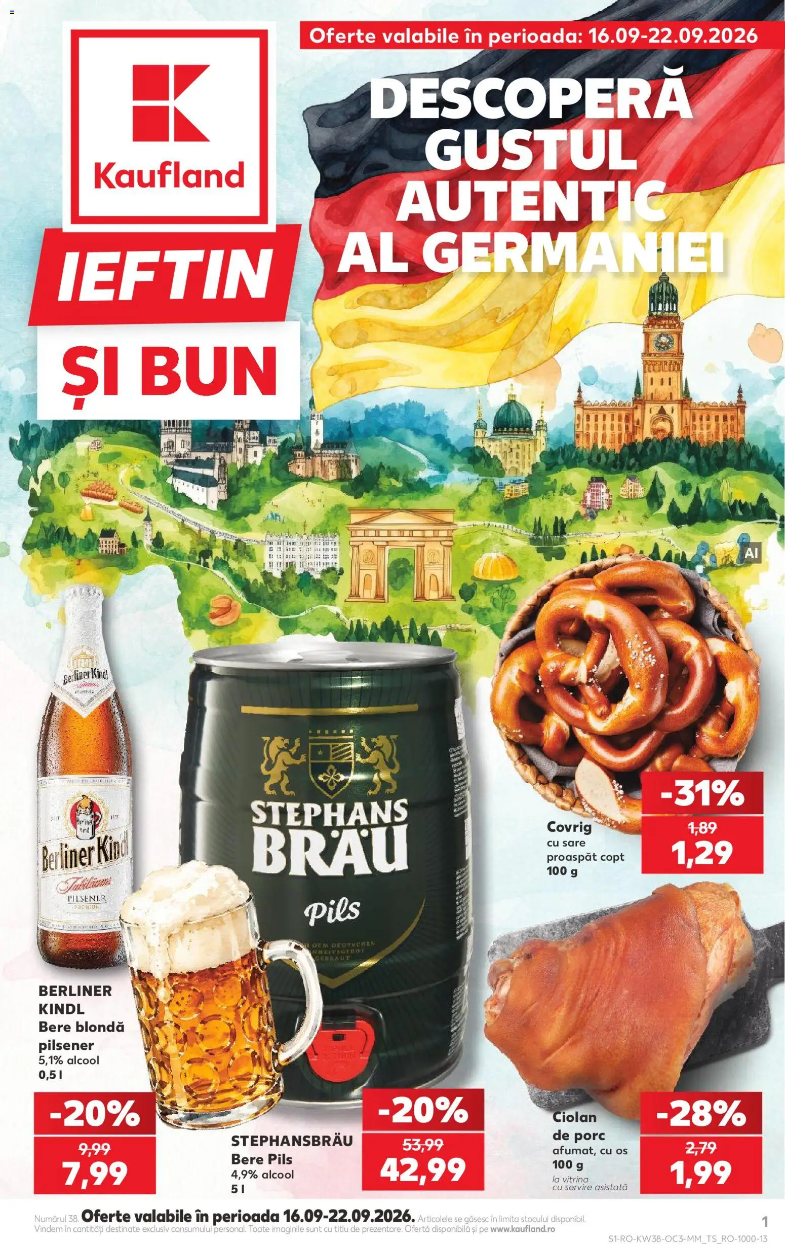 Catalog Kaufland 16 - 21 Septembrie 2026 | Pagina 1 | Produse: Vitrină, Bere, Berliner, Sare