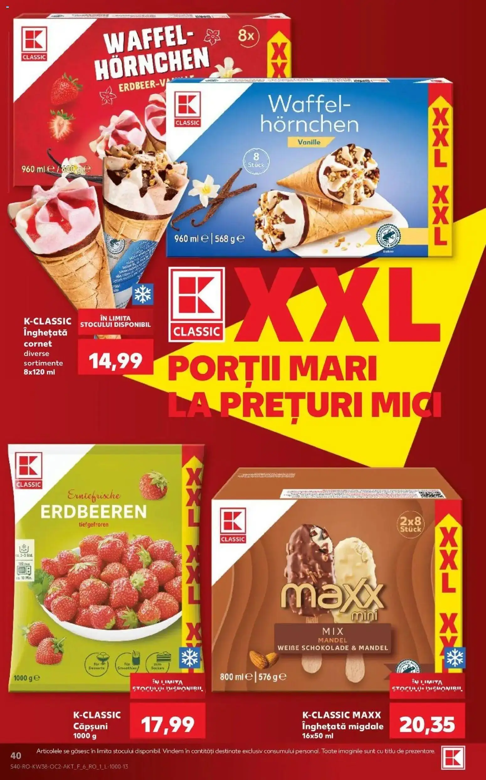 Catalog Kaufland 16 - 21 Septembrie 2026 | Pagina 40 | Produse: Mici, Migdale, Căpșuni, Înghețată