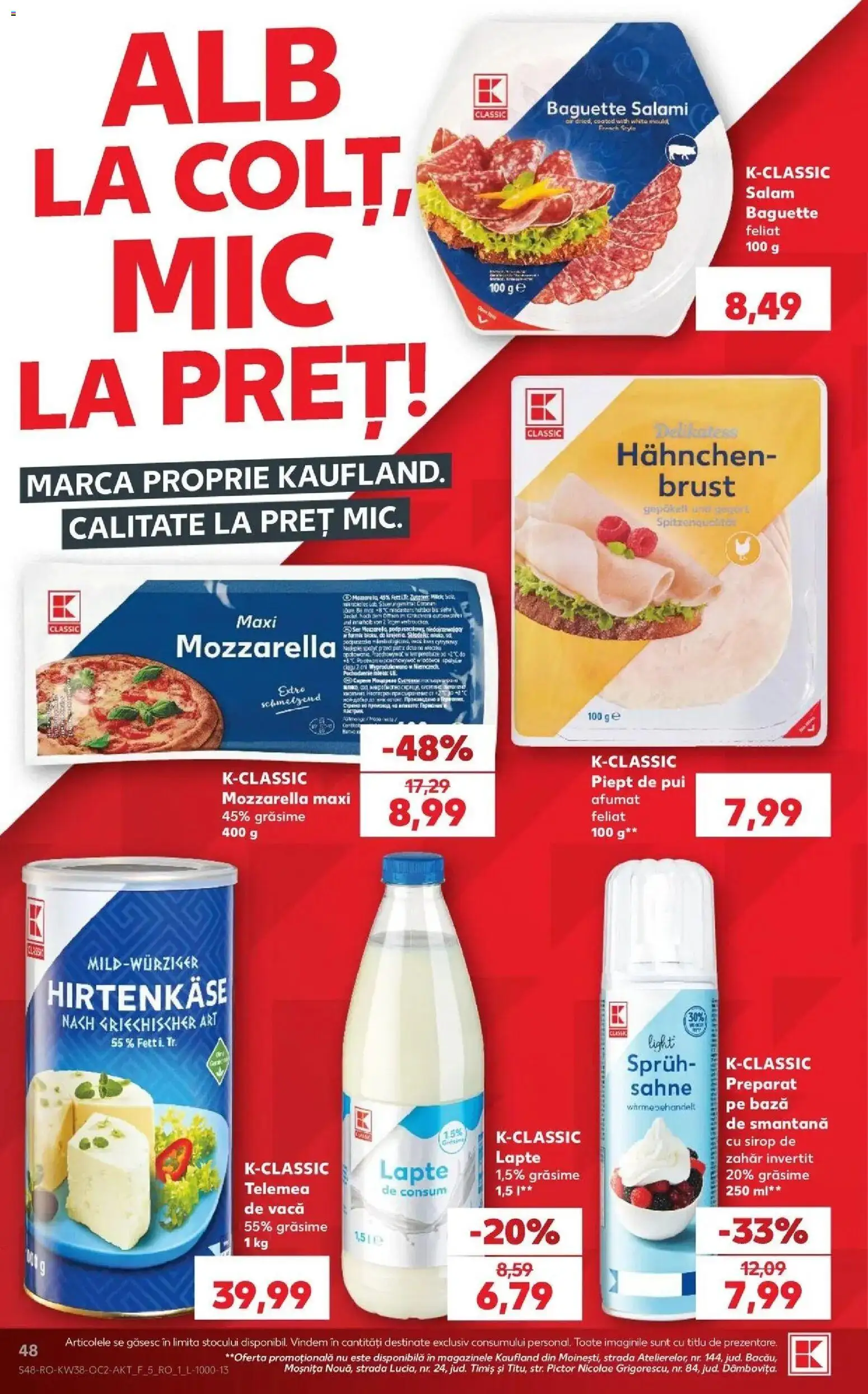 Catalog Kaufland 16 - 21 Septembrie 2026 | Pagina 48 | Produse: Art, Pui, Mozzarella, Zahăr