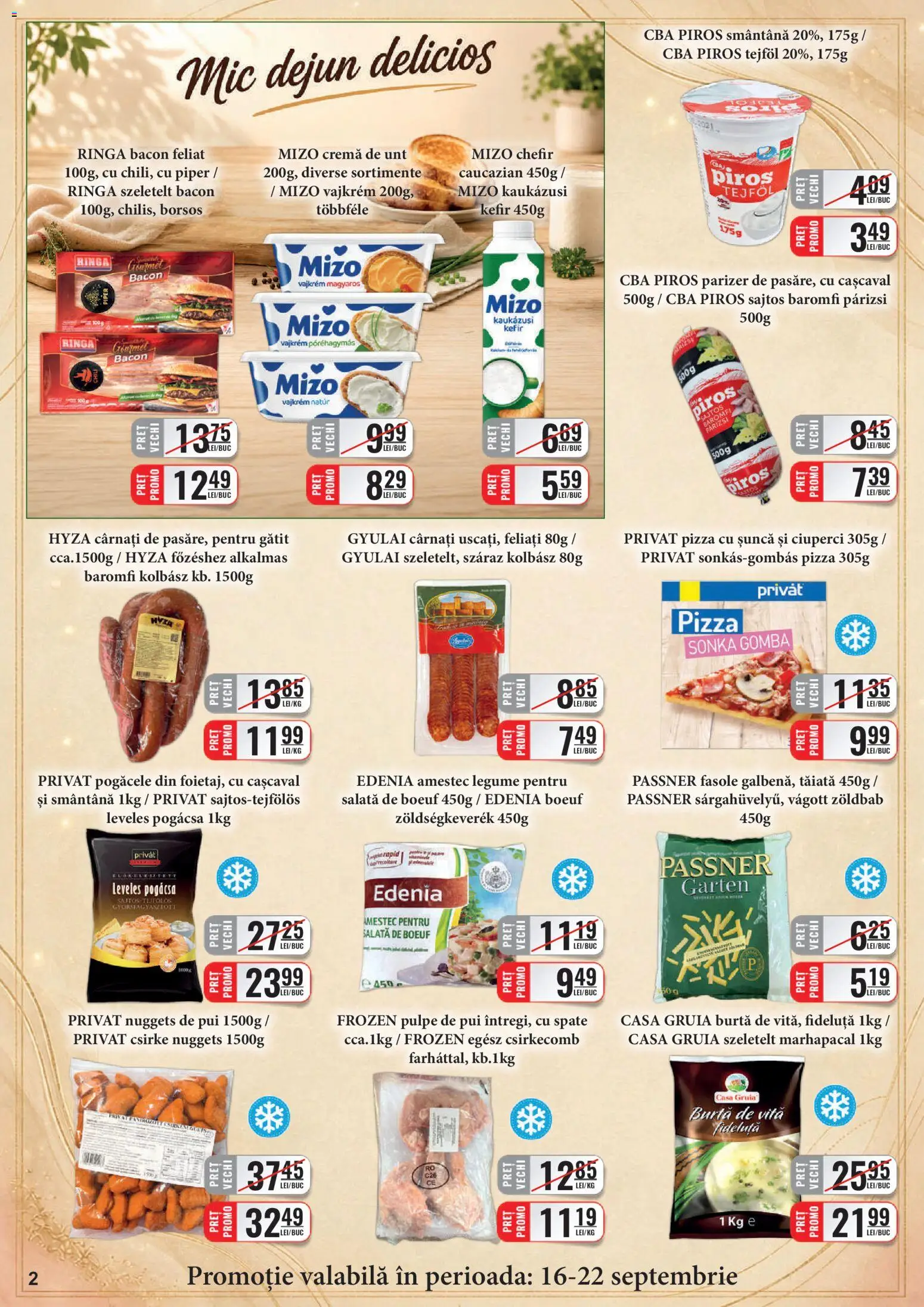 Catalog CBA 16 - 29 Septembrie 2026 | Pagina 2 | Produse: Cașcaval, Parizer, Smântână, Legume