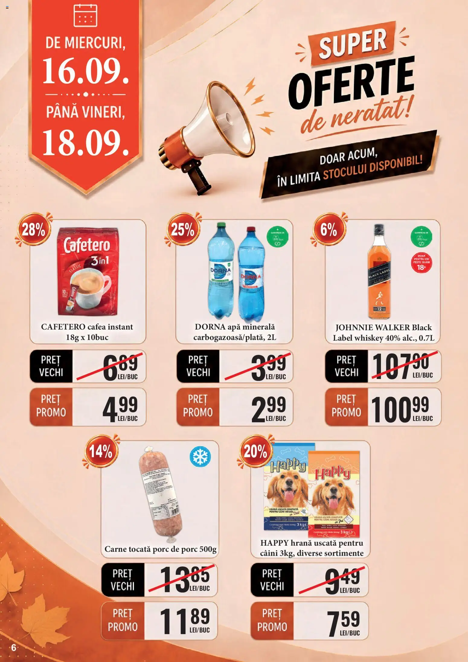Catalog CBA 16 - 29 Septembrie 2026 | Pagina 6 | Produse: Apa minerala, Cafea, Pește, Carne tocată