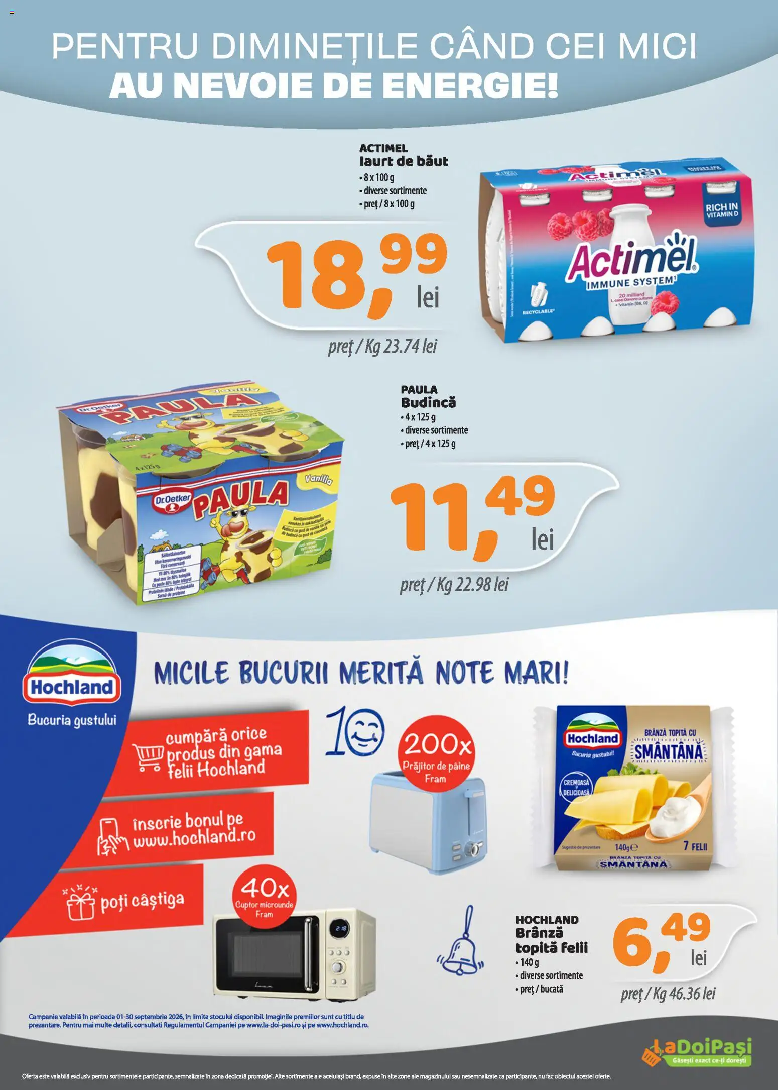 Catalog LaDoiPași 16 - 29 Septembrie 2026 | Pagina 2 | Produse: Budincă, Brânză, Hochland, Prăjitor de pâine