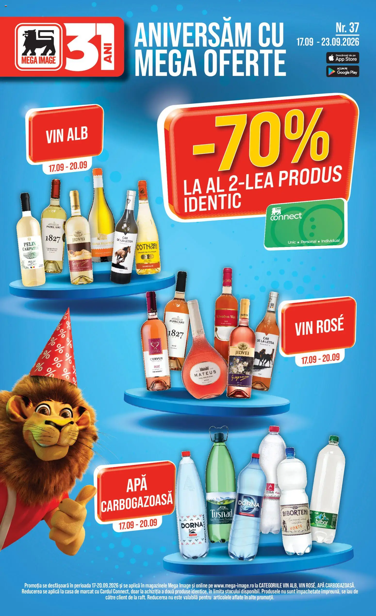 Catalog Mega Image 17 - 22 Septembrie 2026 | Pagina 1 | Produse: Vin alb, Vin rose, Vin, Aqua