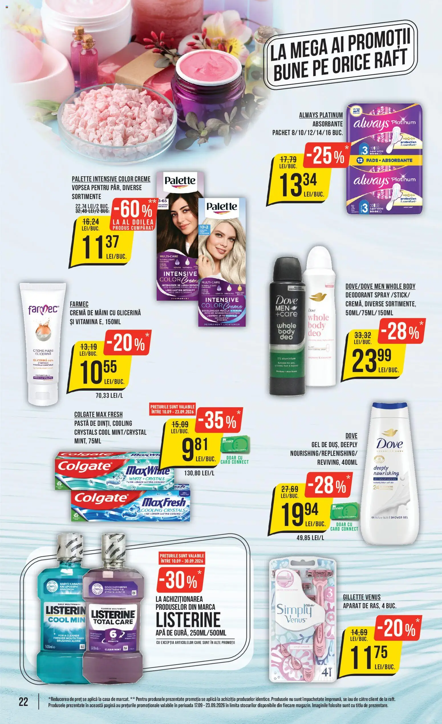Catalog Mega Image 17 - 22 Septembrie 2026 | Pagina 22 | Produse: Vopsea, Cremă de mâini, Deodorant, Absorbante