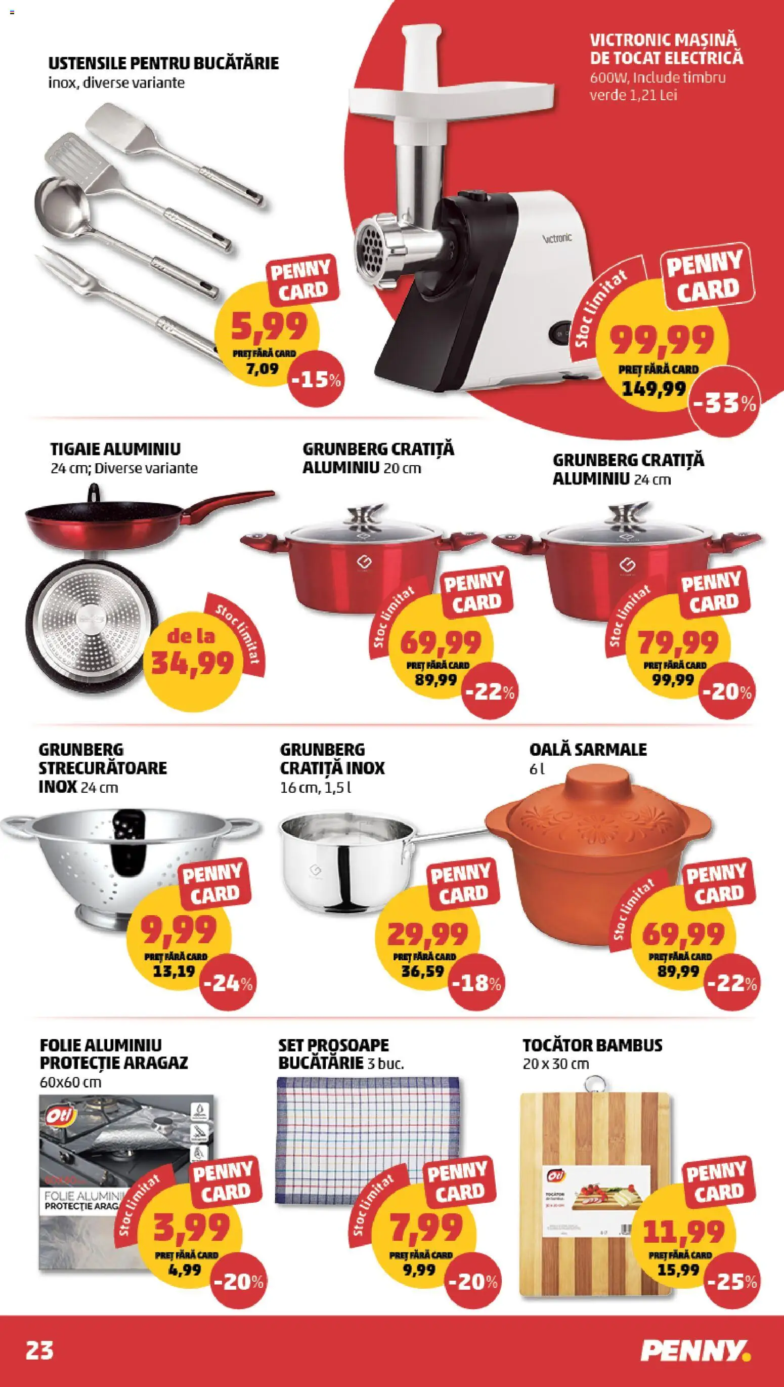 Catalog PENNY Market 16 - 21 Septembrie 2026 | Pagina 23 | Produse: Mașină de tocat, Aragaz, Tigaie, Oală