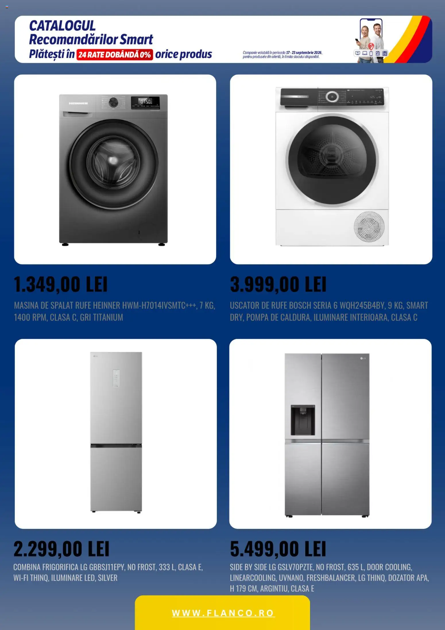 Catalog Flanco 17 - 22 Septembrie 2026 | Pagina 2 | Produse: Mașină De Spălat, Uscător, Uscător de Rufe, Combină frigorifică