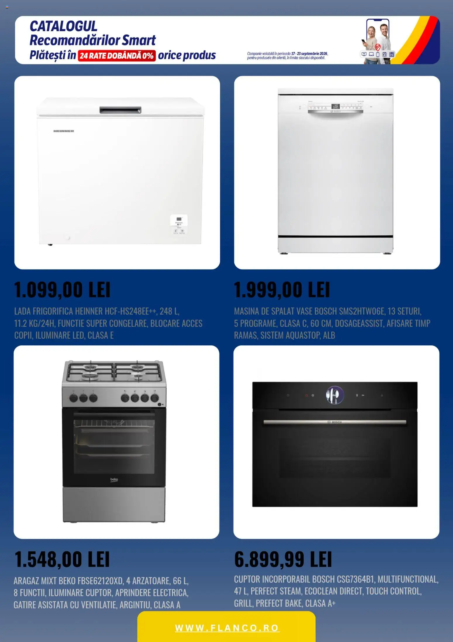 Catalog Flanco 17 - 22 Septembrie 2026 | Pagina 3 | Produse: Mașină De Spălat, Cuptor, Aragaz, Vase