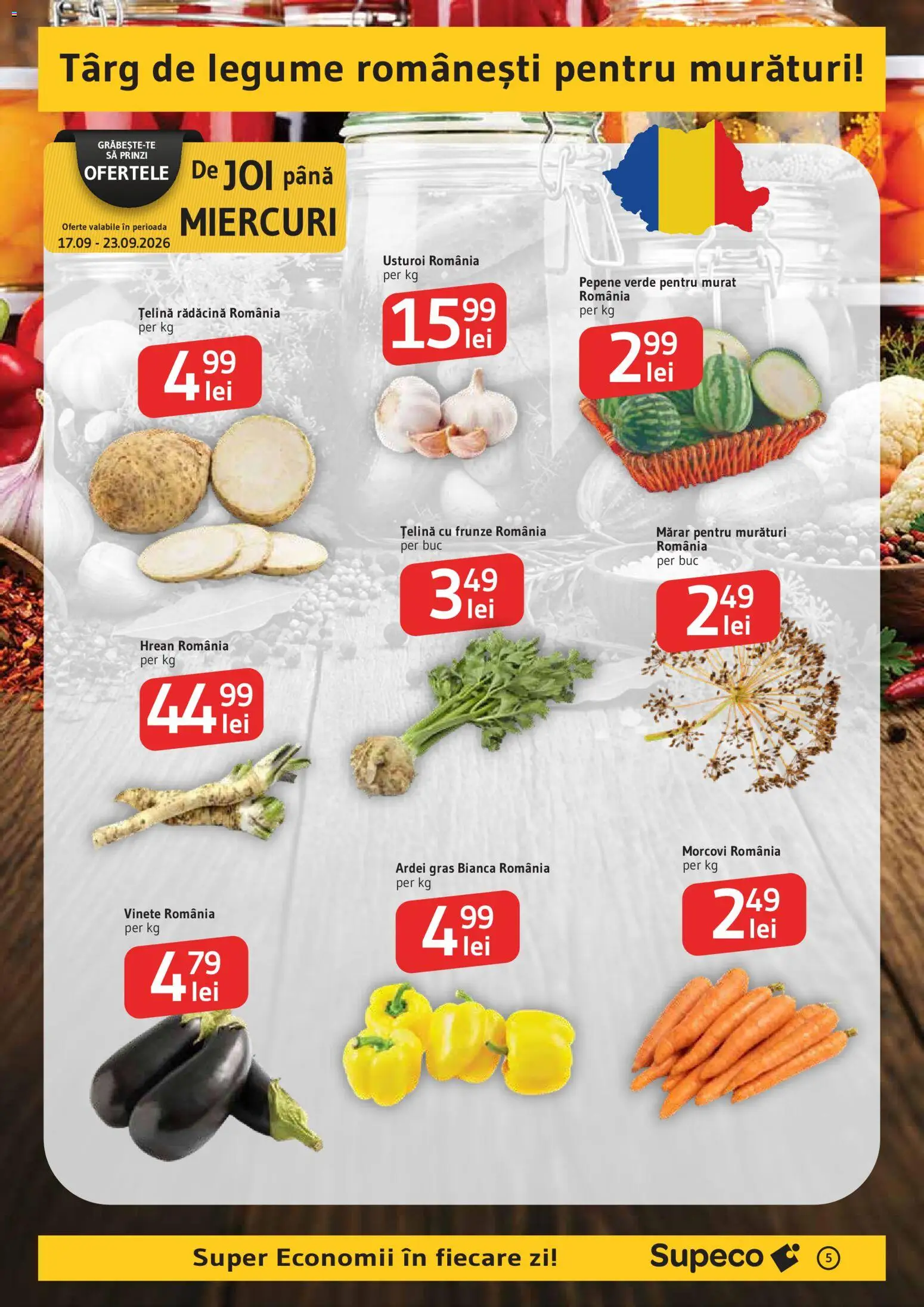 Catalog Supeco 17 - 29 Septembrie 2026 | Pagina 5 | Produse: Mărar, Ardei, Morcovi, Legume